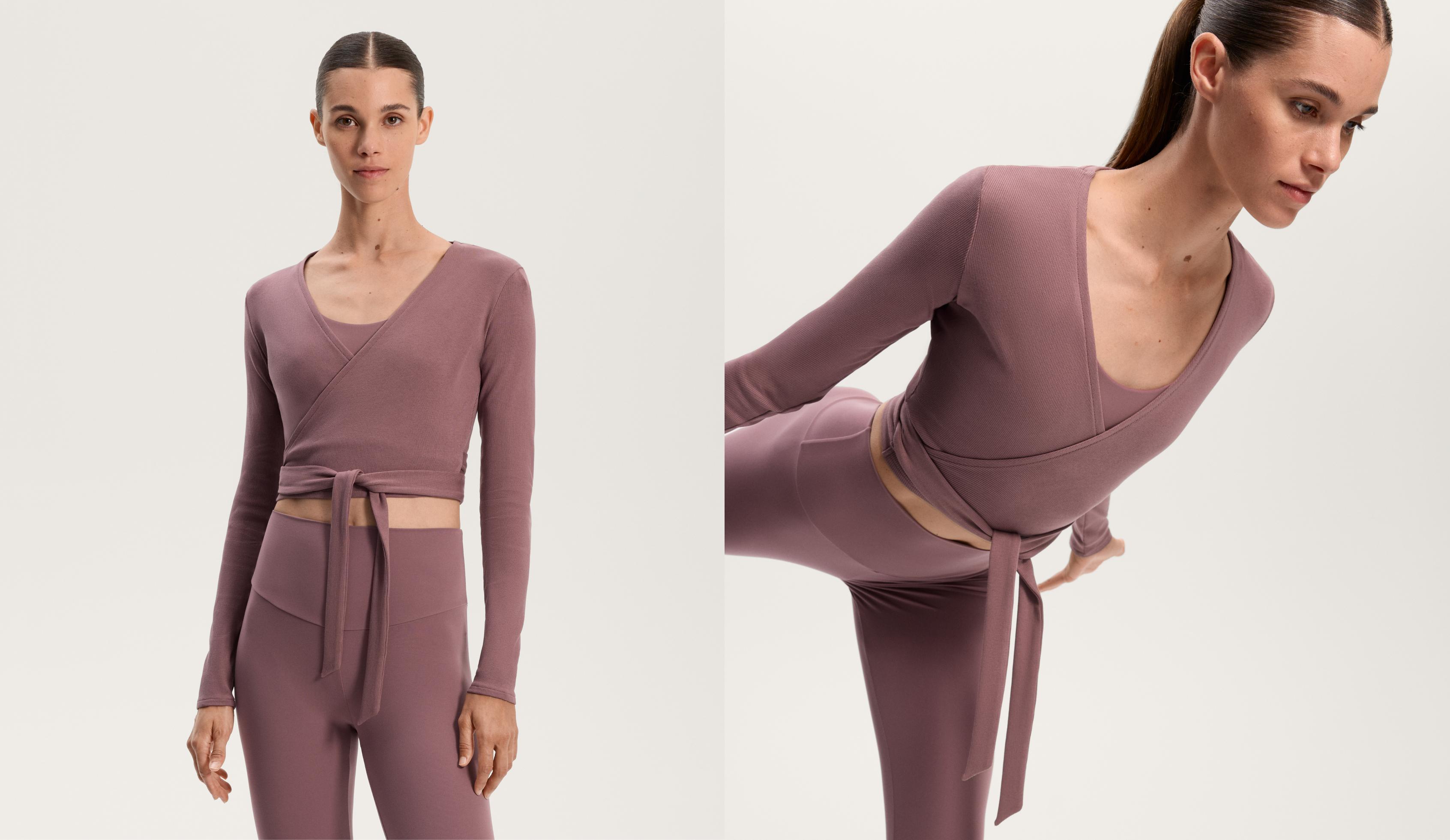 Maglietta in misto cotone rib con incrocio