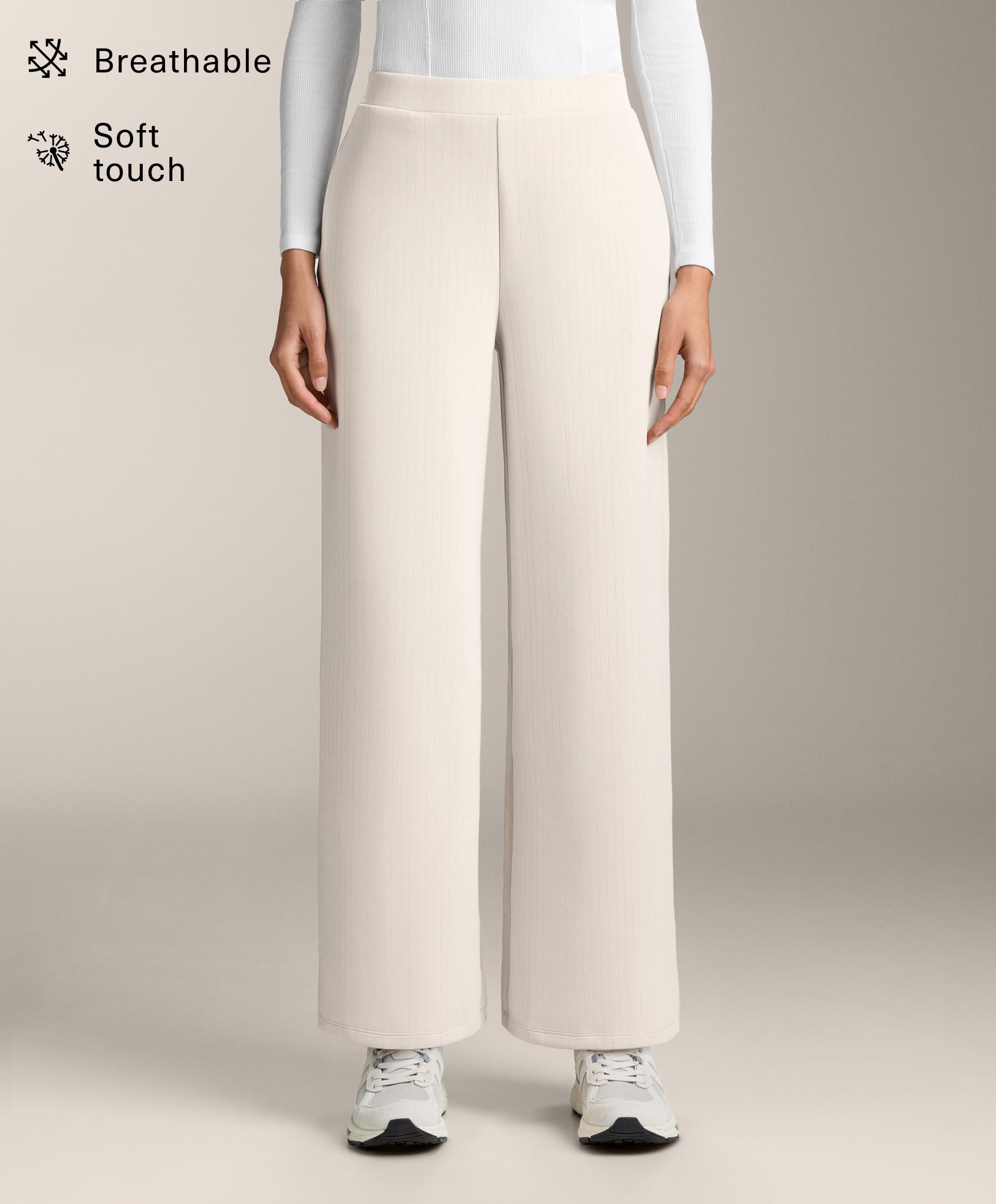 Soft-touch modal straight-leg trousers with stripes Soft-touch modal straight-leg trousers with stripes