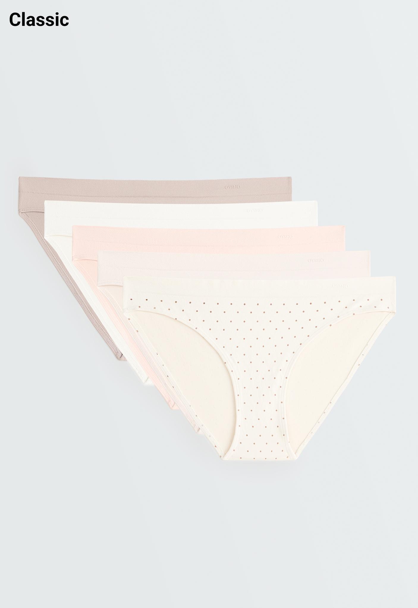 5 seamless soft-touch classic briefs — MINK