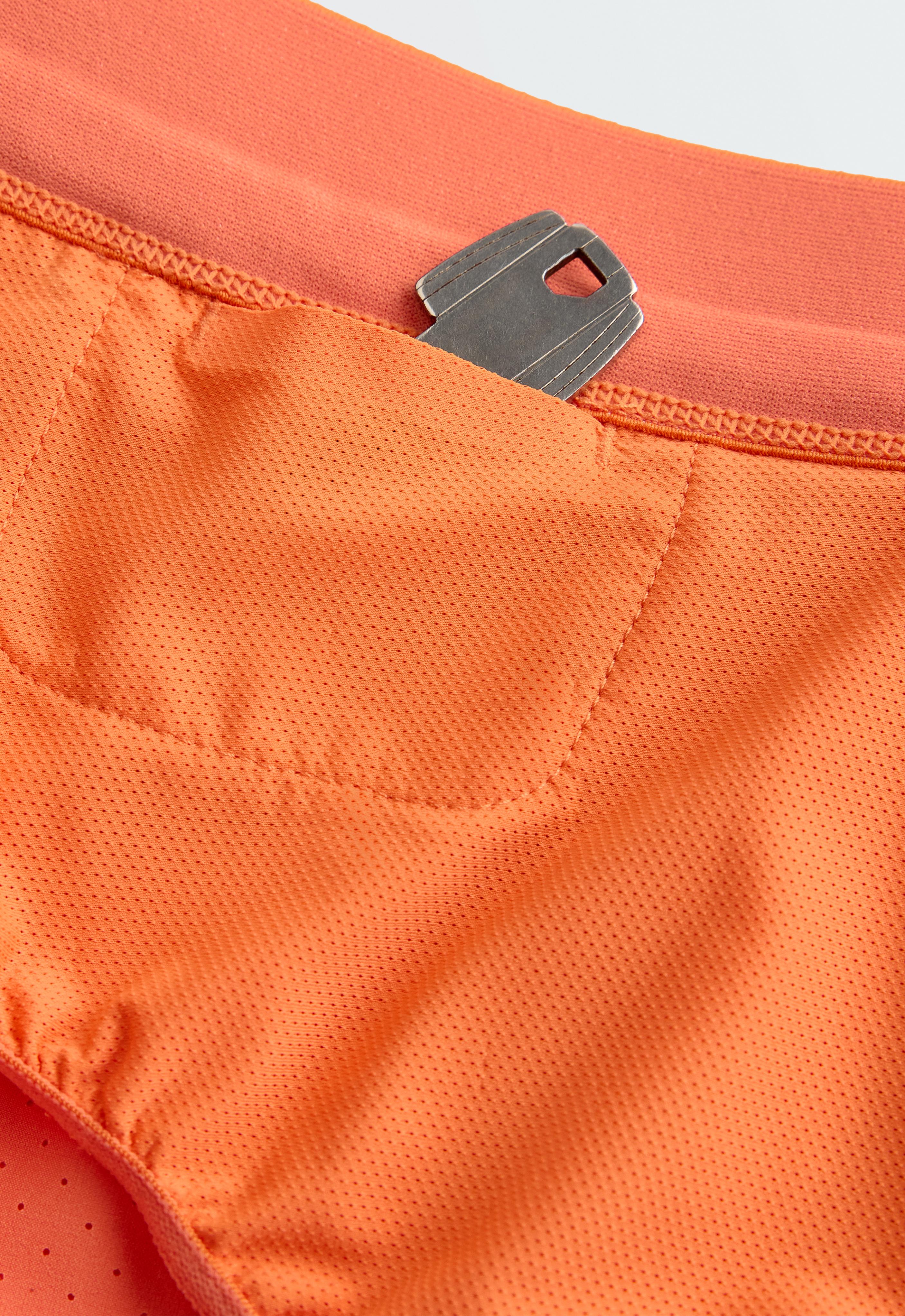 Mid-rise 7cm technical shorts — WASHED ORANGE