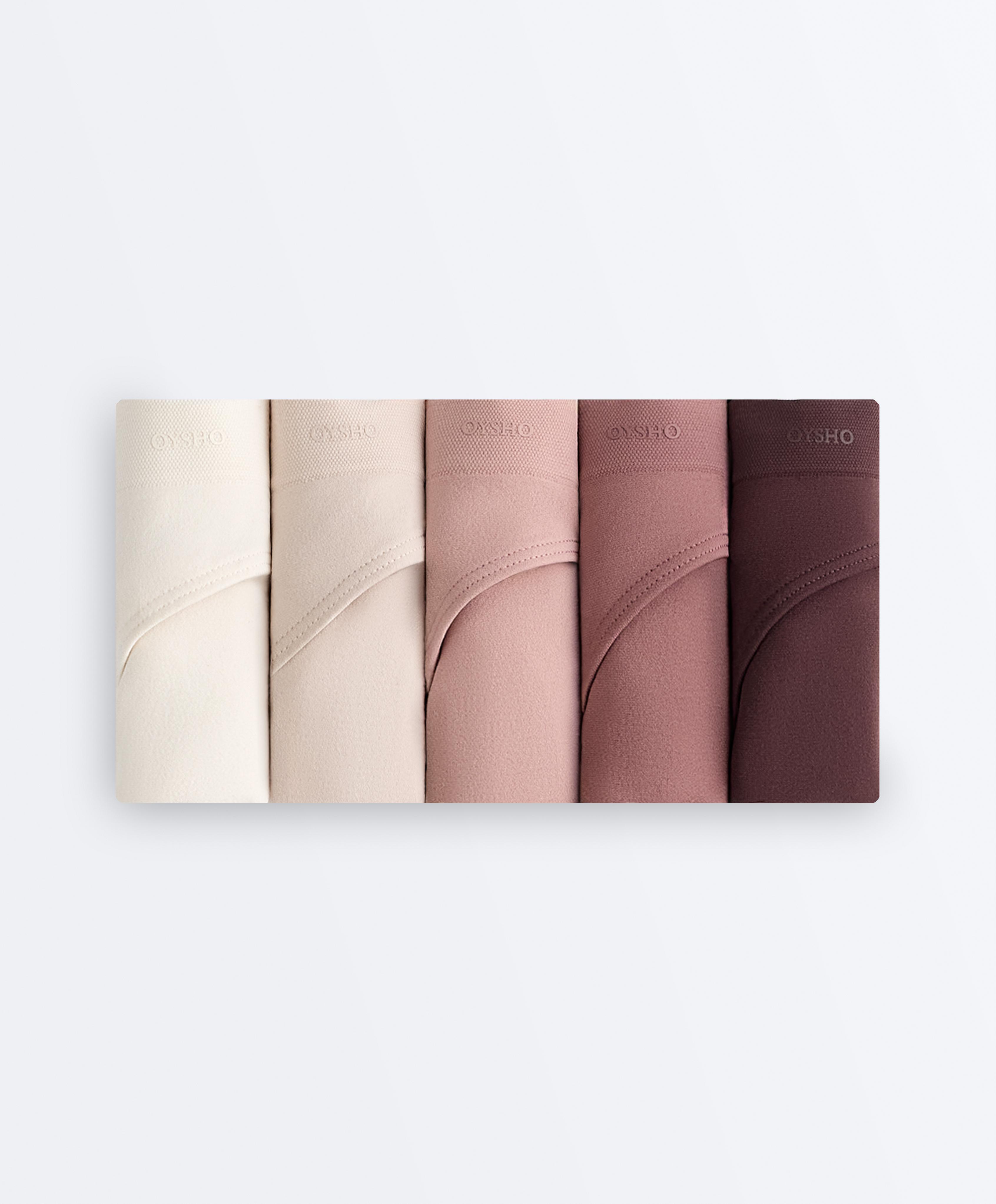 5 seamless polyamide blend thongs — PALE PINK