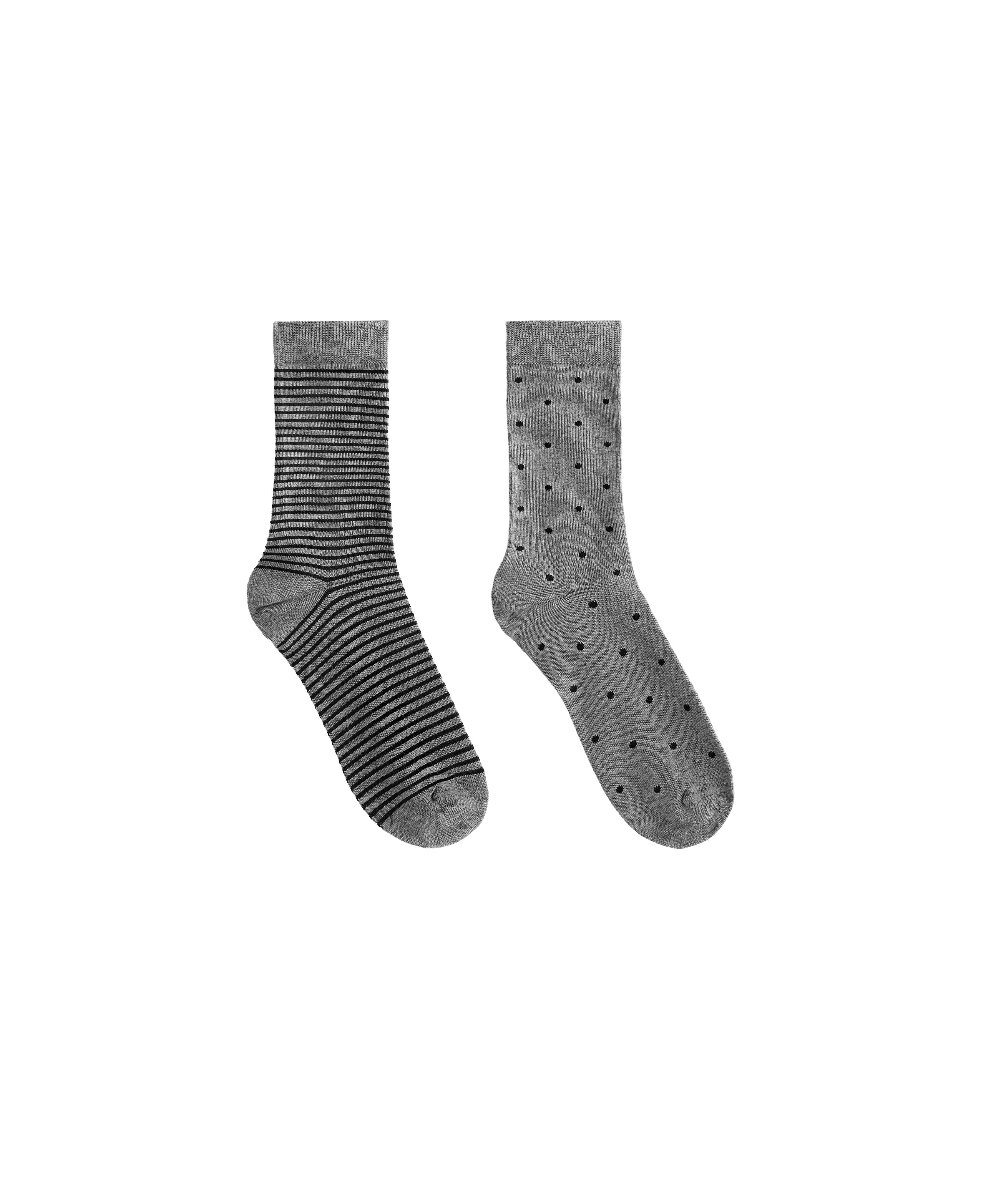 2 pairs of classic 55% modal 10% cashmere socks — MOTTLED GREY MELANGE