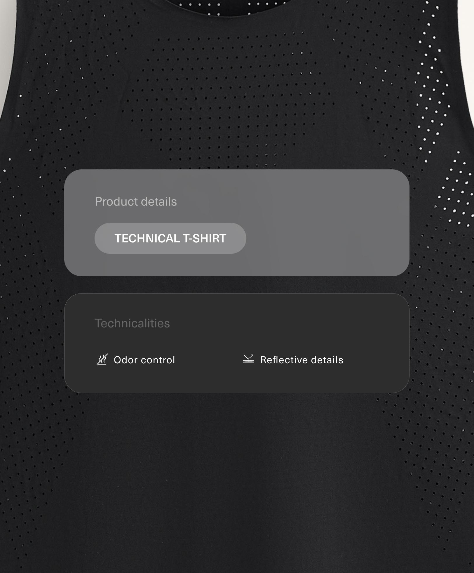 تيشيرت تقني بدون أكمام بتخريمات دقيقة - تخفيضات