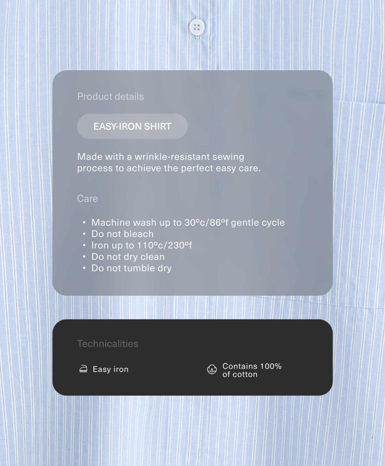 100% cotton long-sleeved shirt — PALE BLUE