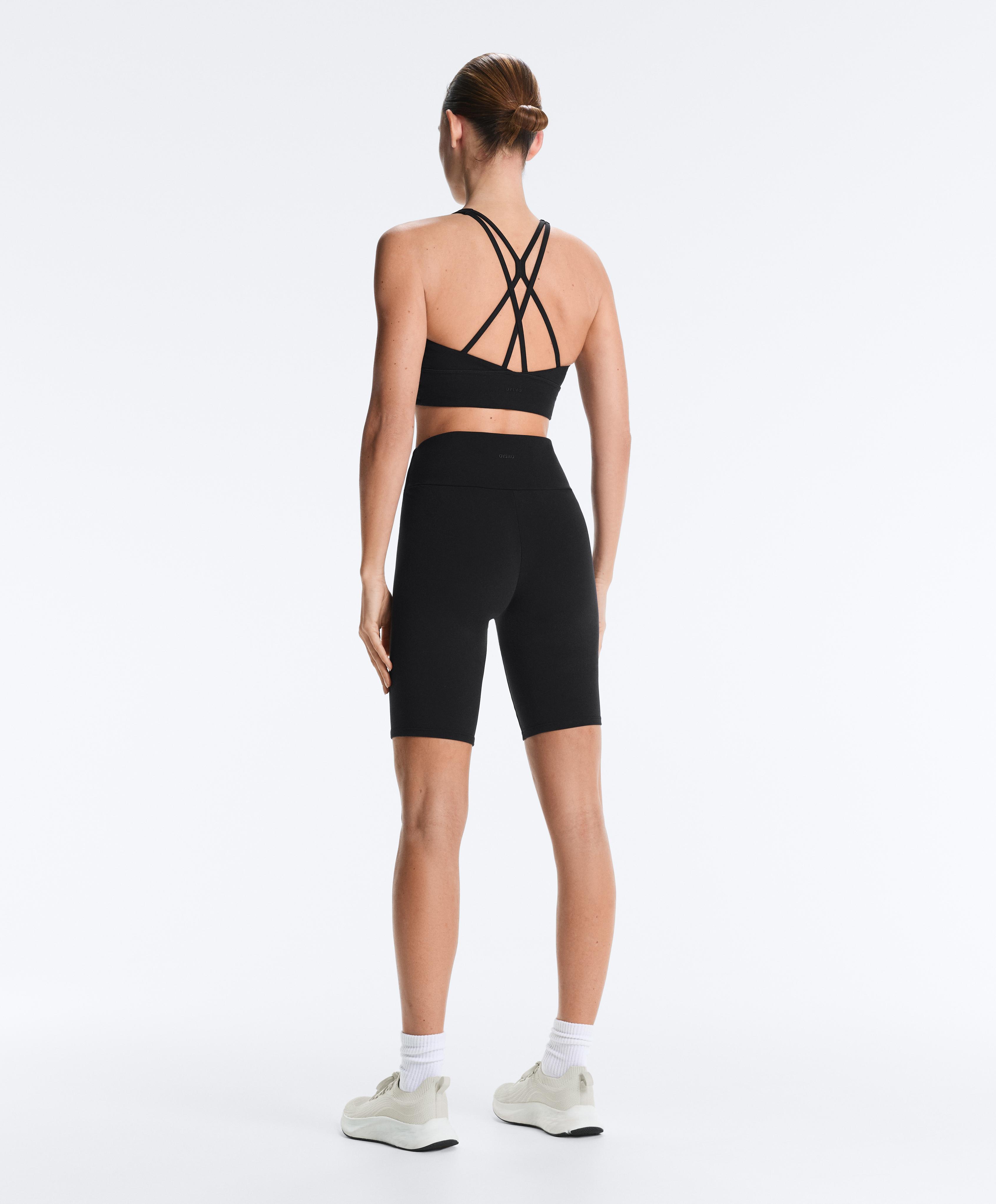 Comfortlux high-waisted 25cm biker leggings — BLACK