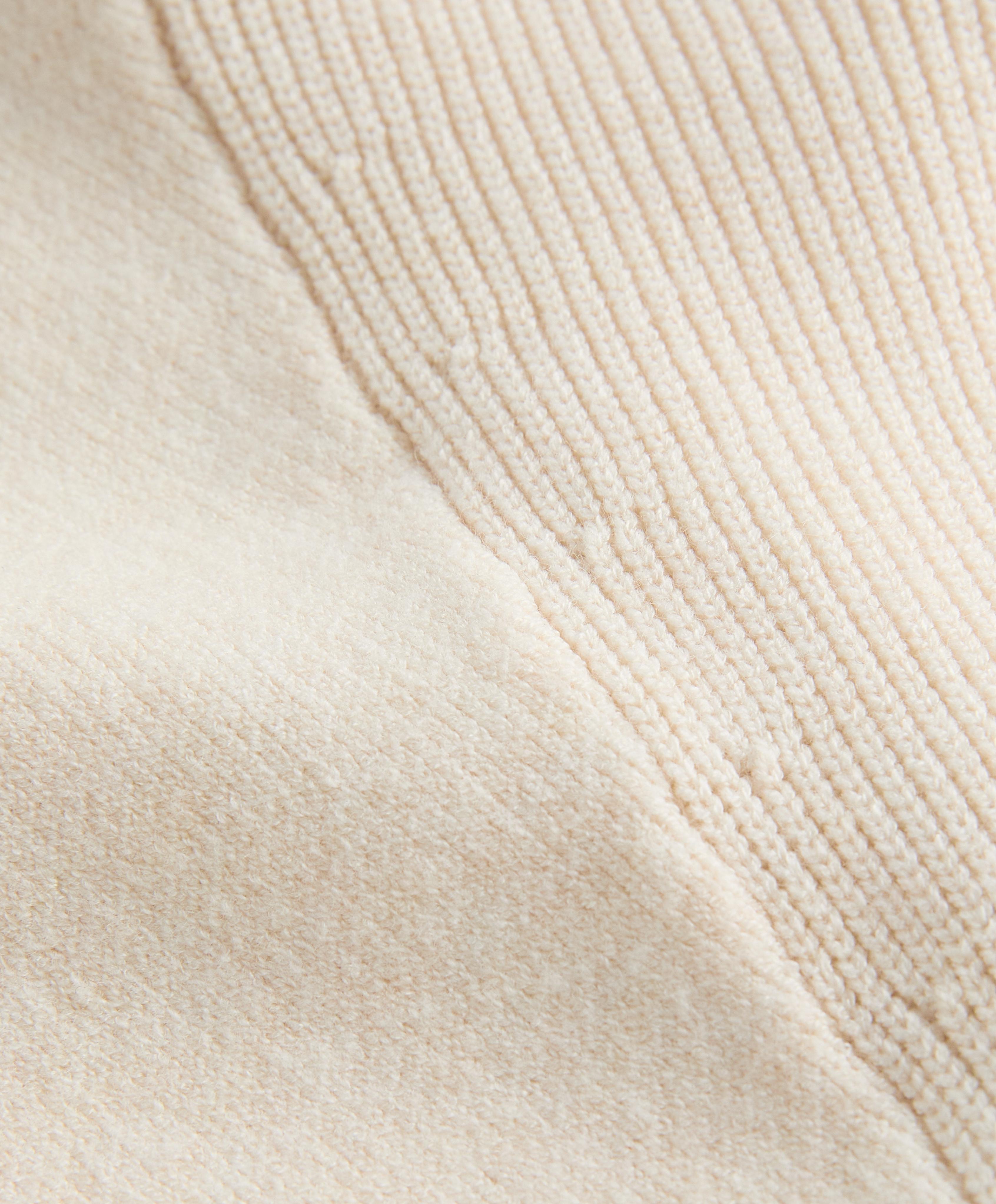 Contrast zip knit jacket — VANILLA