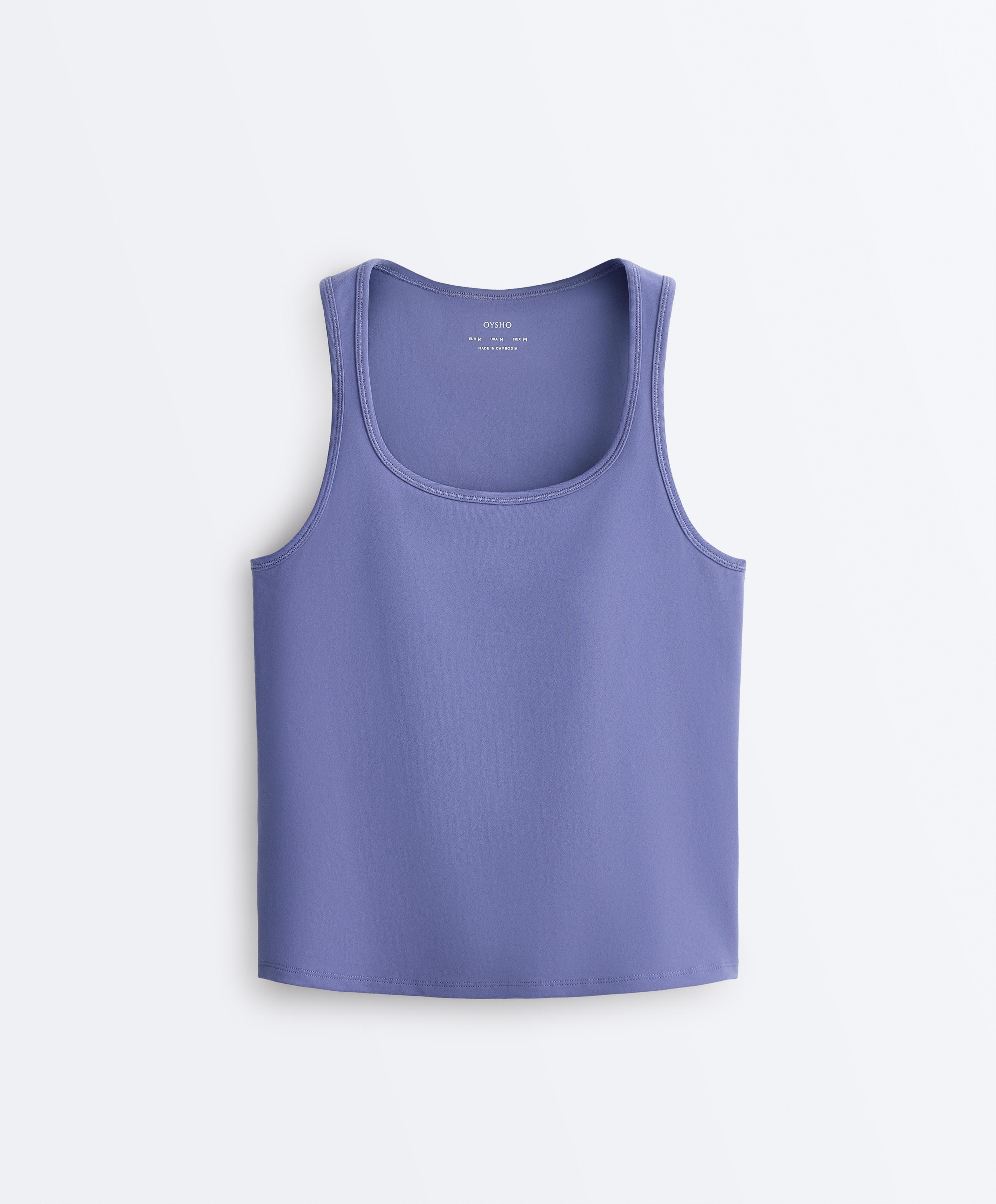 Evermove square-neck tank top — BLUEBERRY