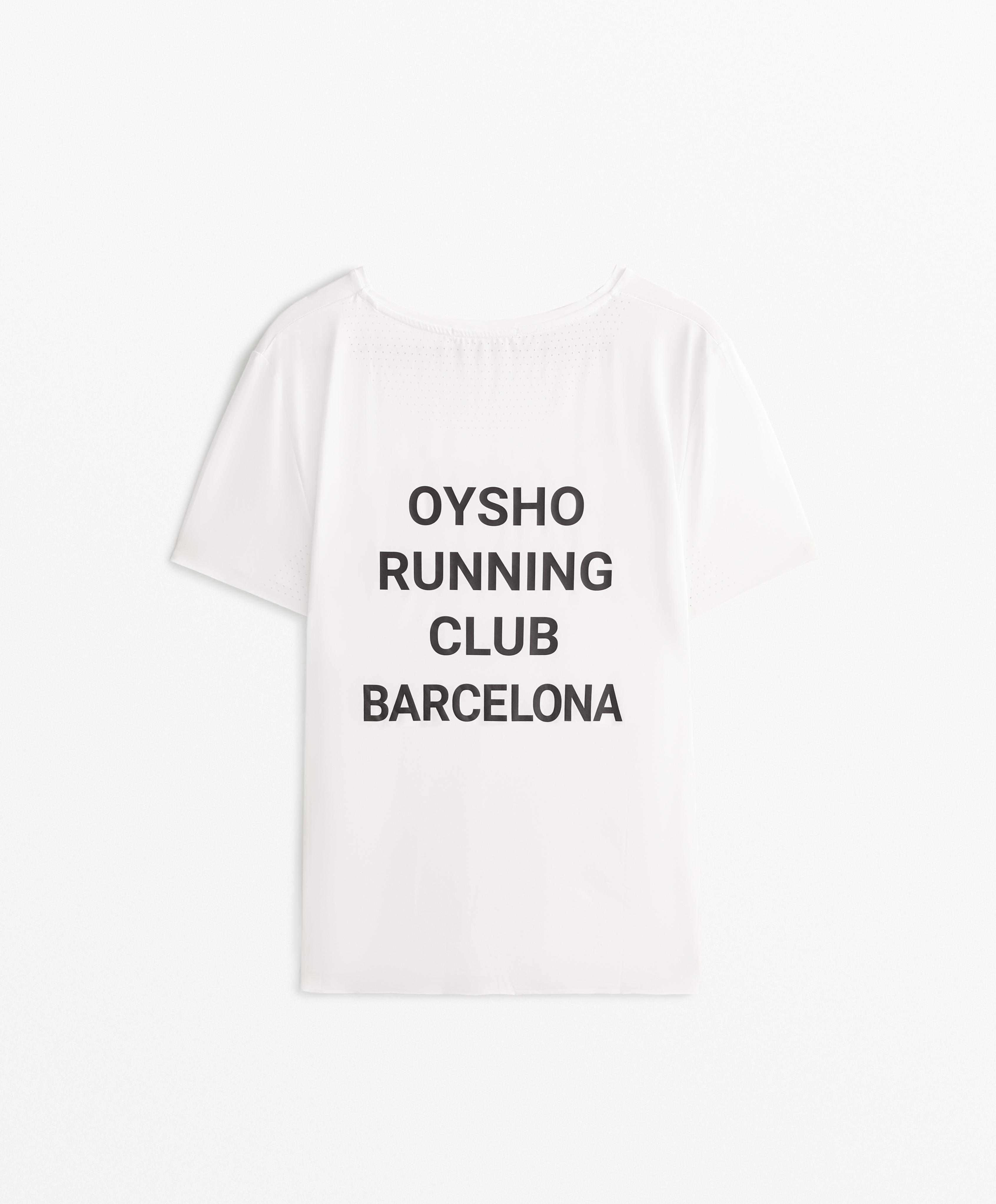Running Club Barcelona fitted short-sleeved technical T-shirt — WHITE