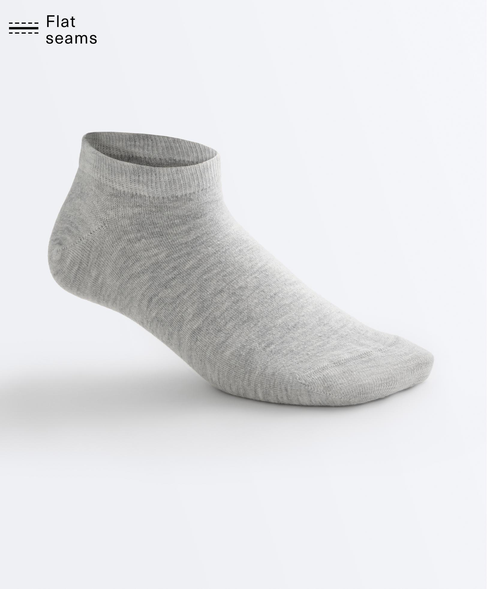 5 pairs of cotton sneaker socks — PALE GREY MELANGE