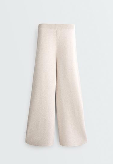 Waffle knit straight-leg trousers — PALE ASPHALT 6