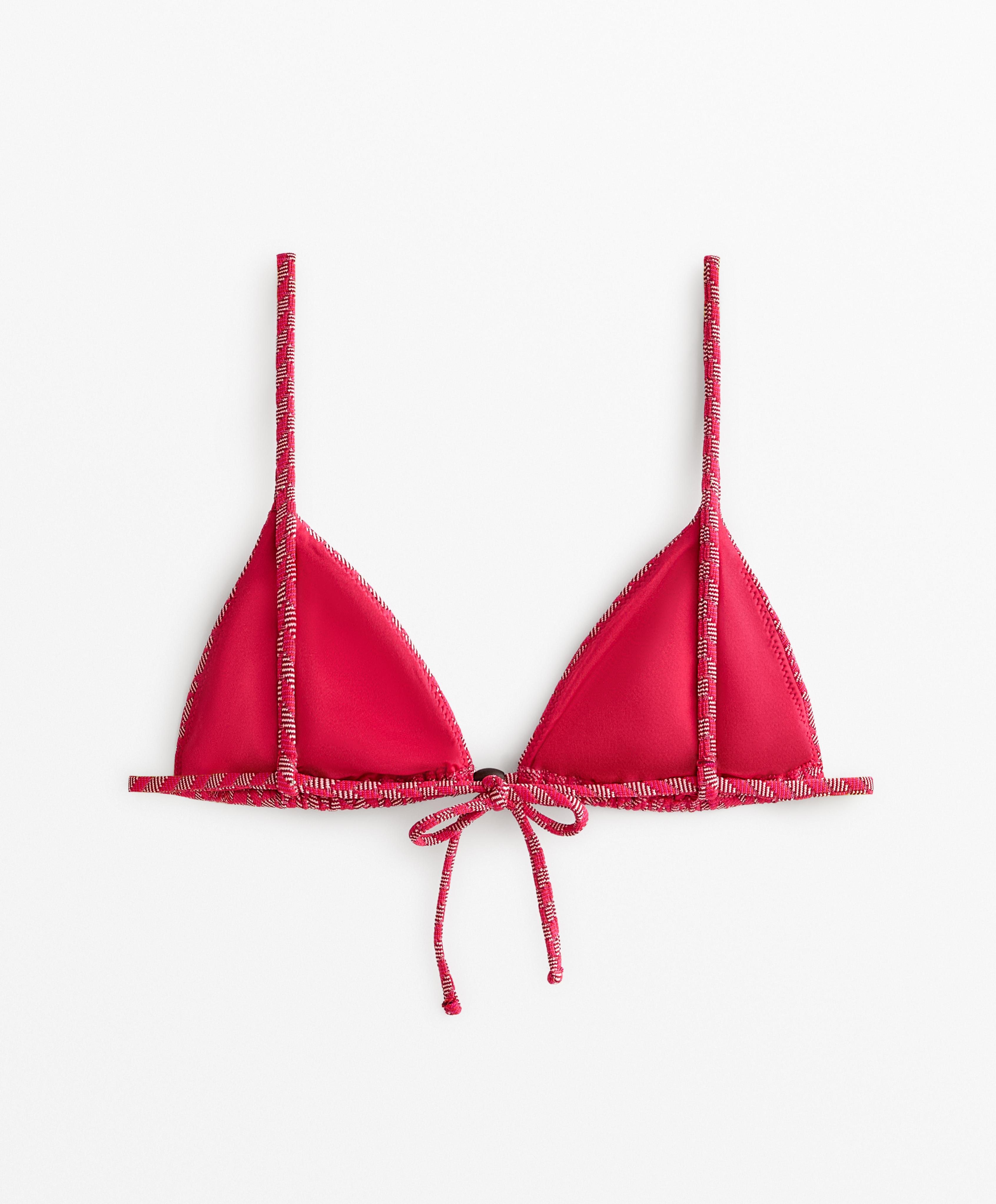 Jacquard triangle bikini top