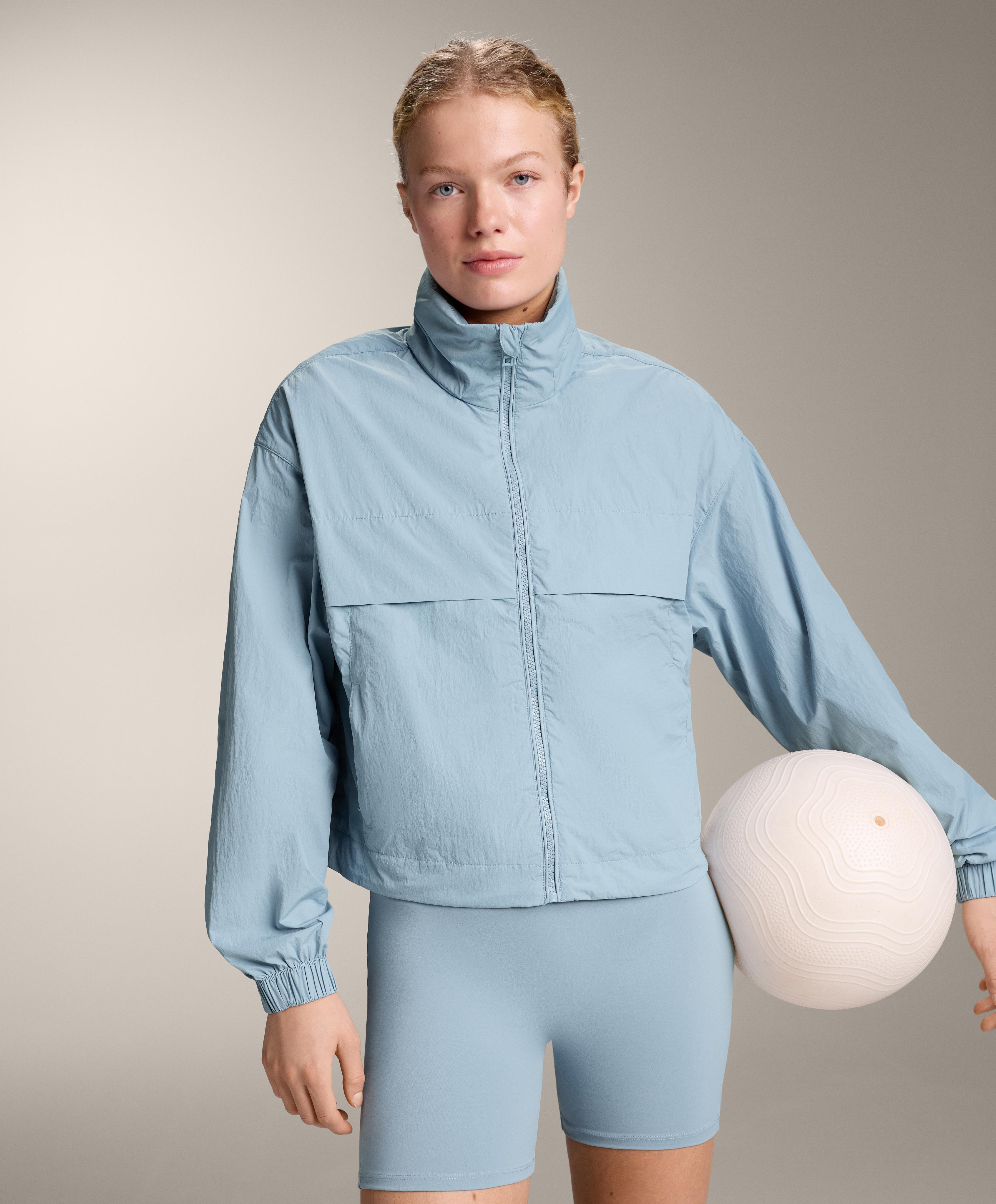 Water-repellent track jacket — SKY BLUE