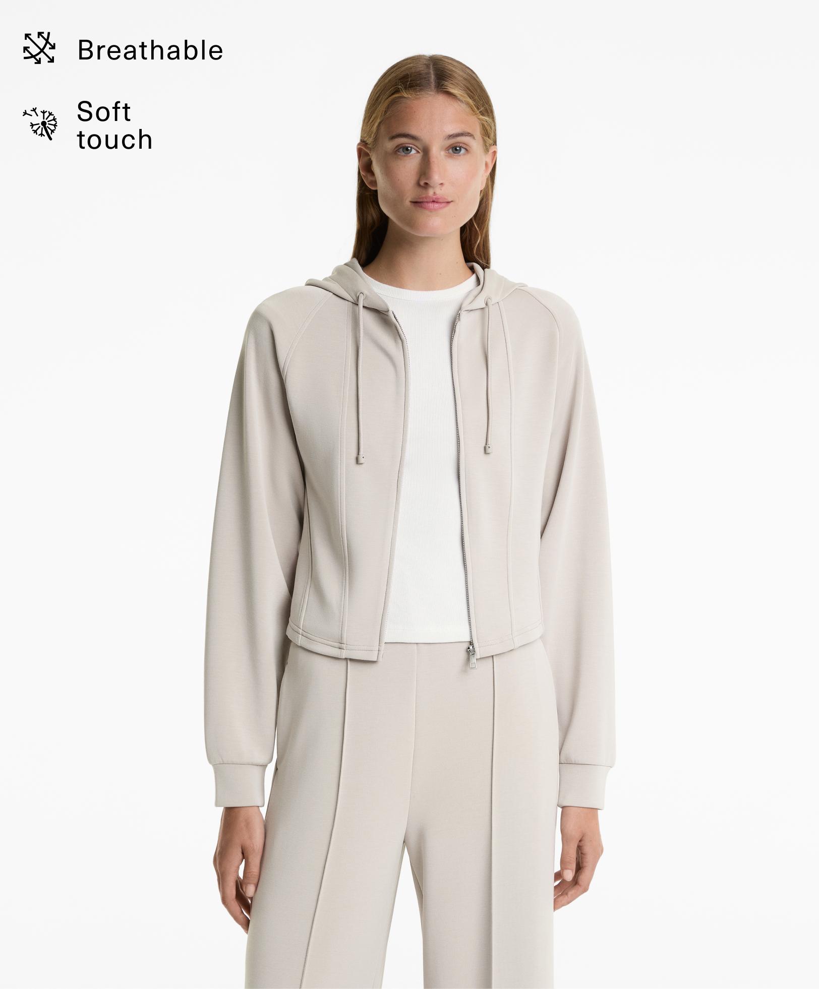 Fitted crop hoodie with soft-touch modal Fitted crop hoodie with soft-touch modal