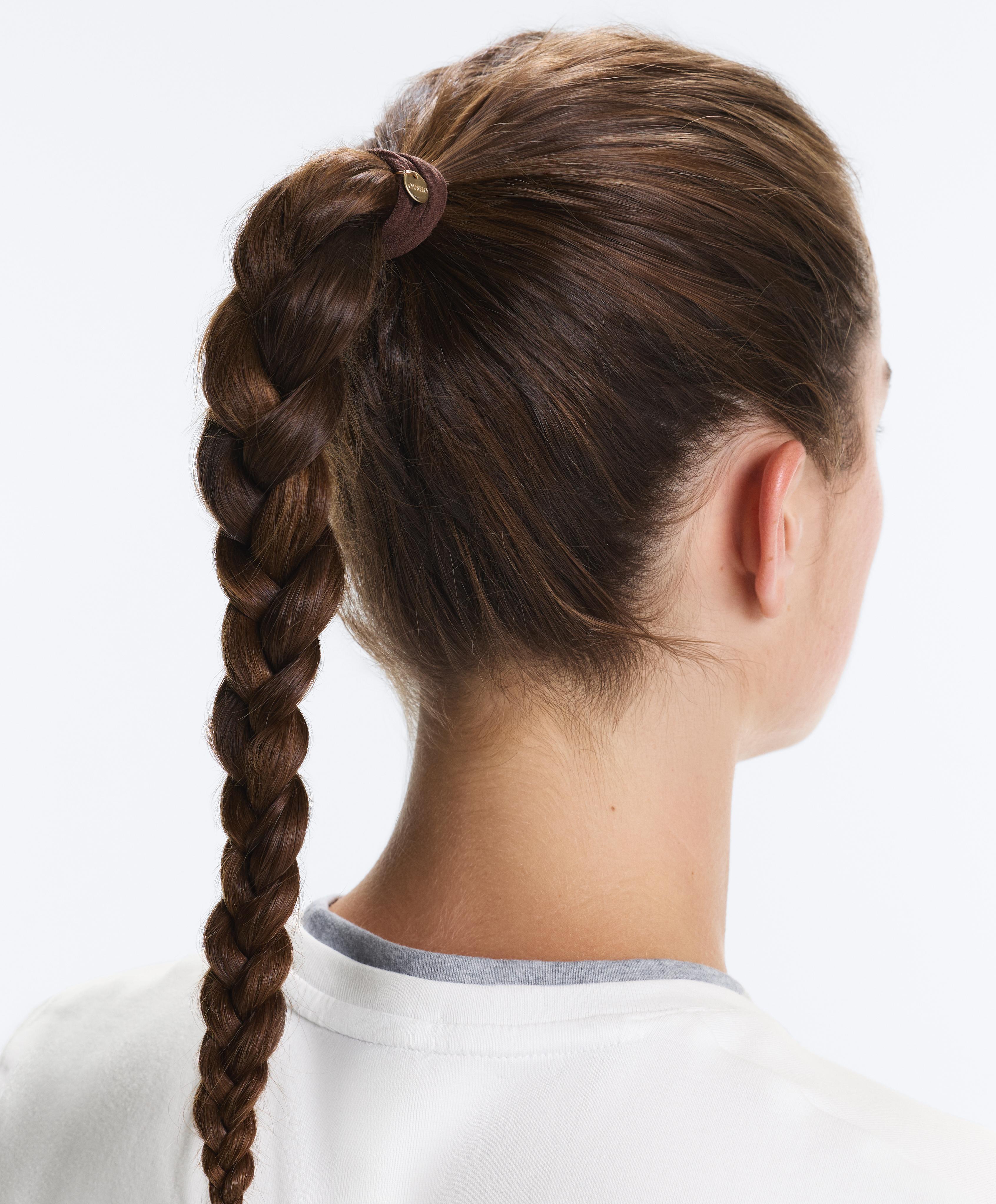 6 Oysho plaque hair ties — CHOCOLATE      
