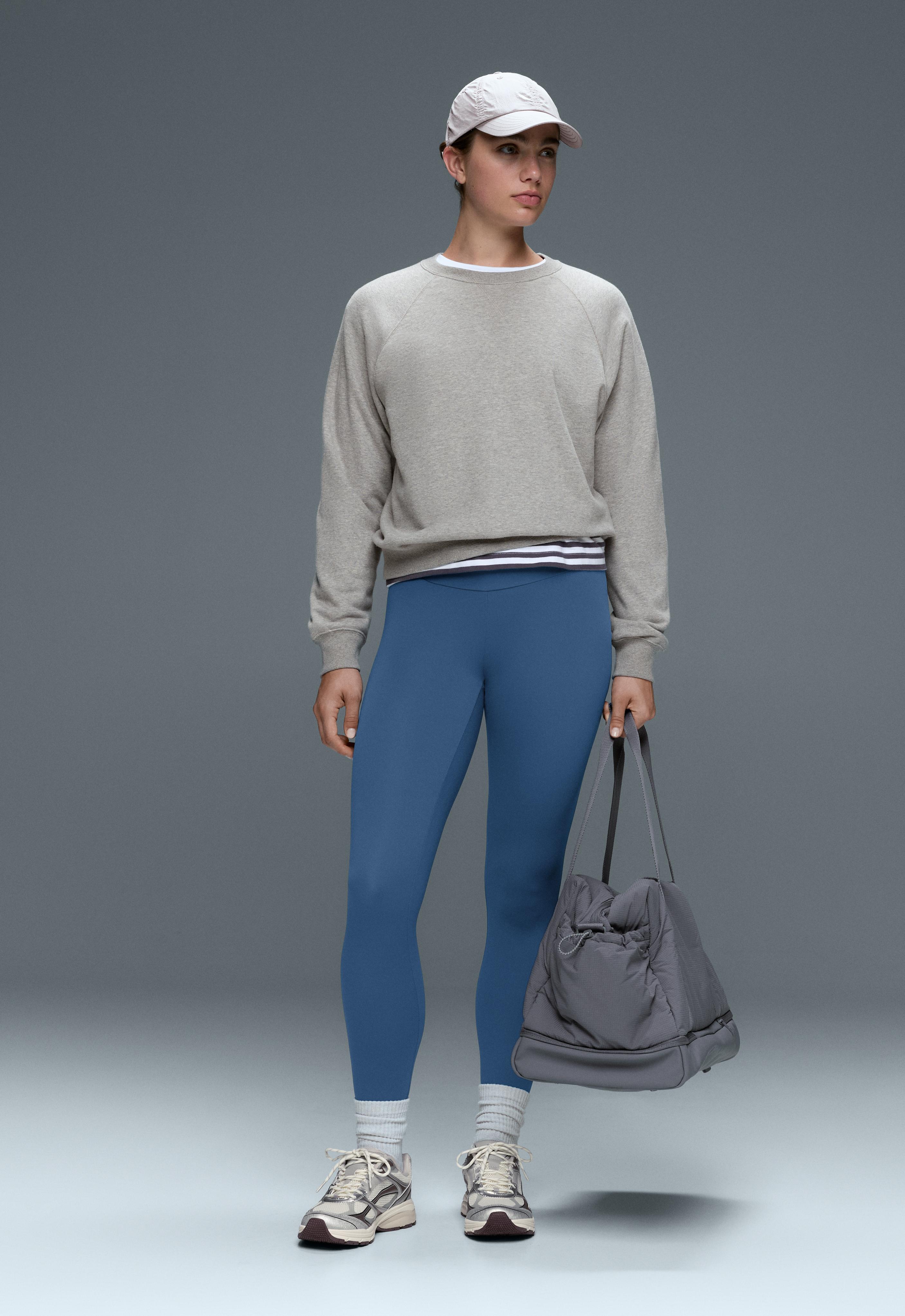 Comfortlux high-waisted ankle-length leggings — MID GREY-BLUE