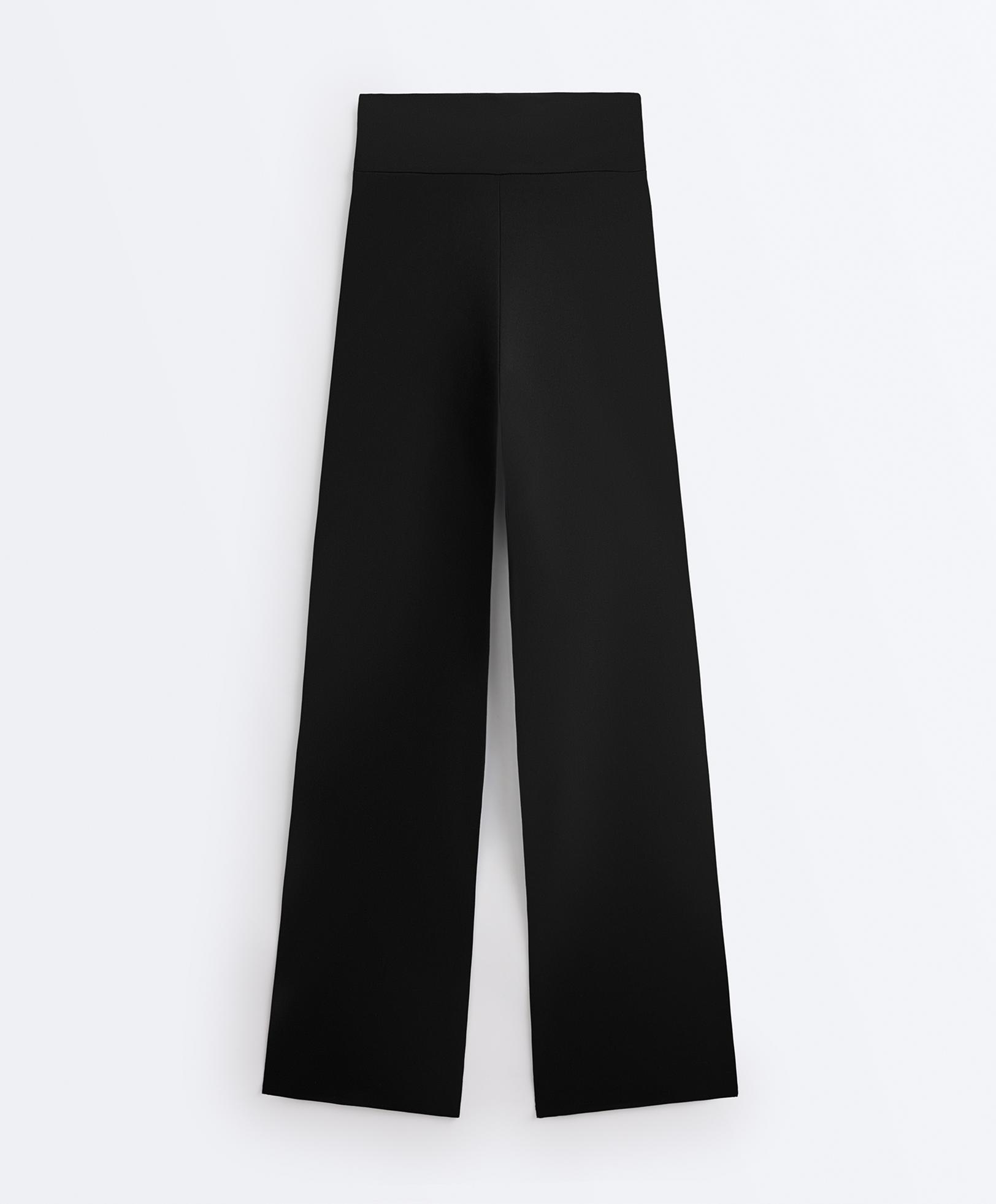 High-rise Comfortlux straight-leg trousers — BLACK