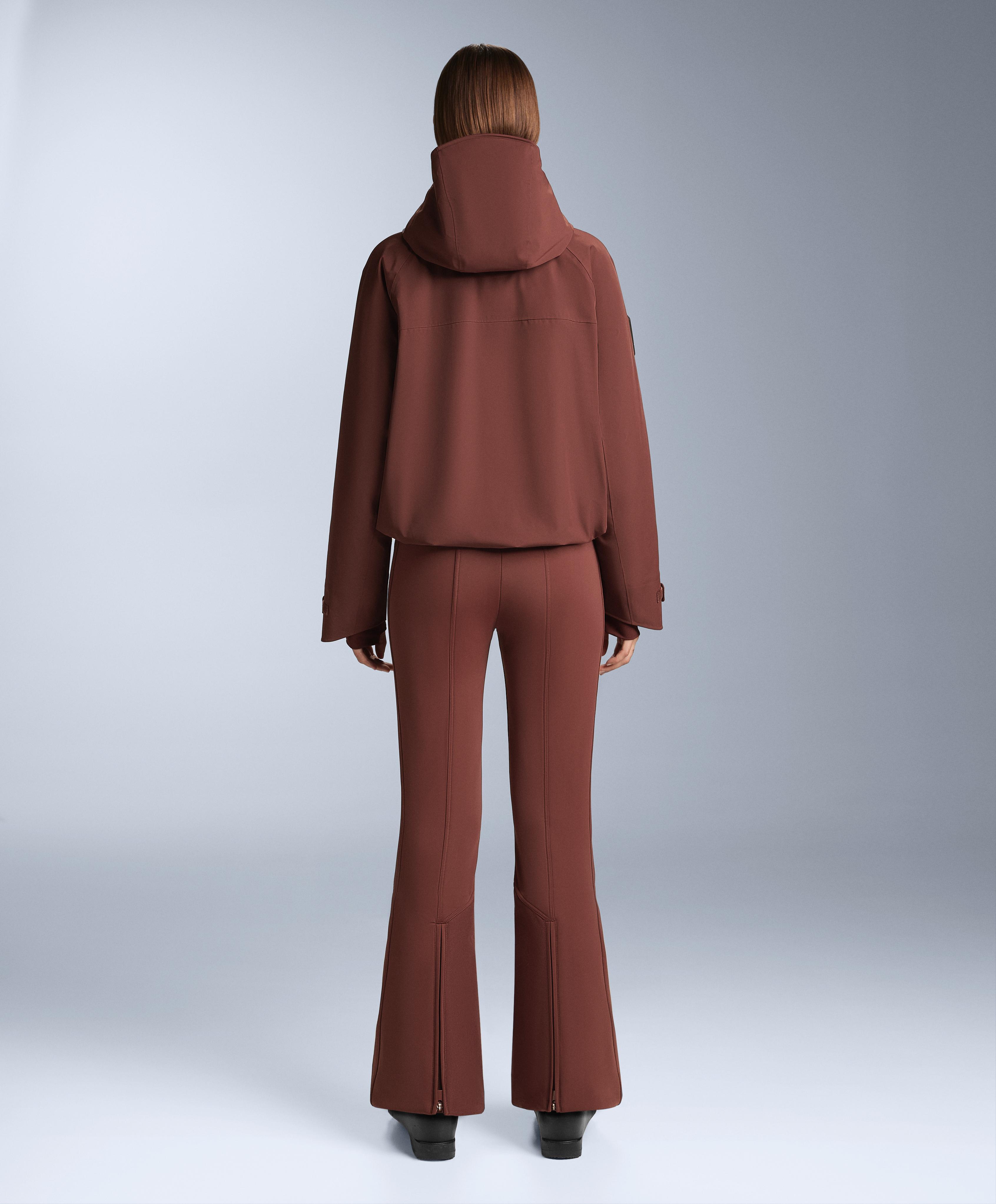 Water-resistant high-rise flare stretch SKI trousers — TERRACOTTA