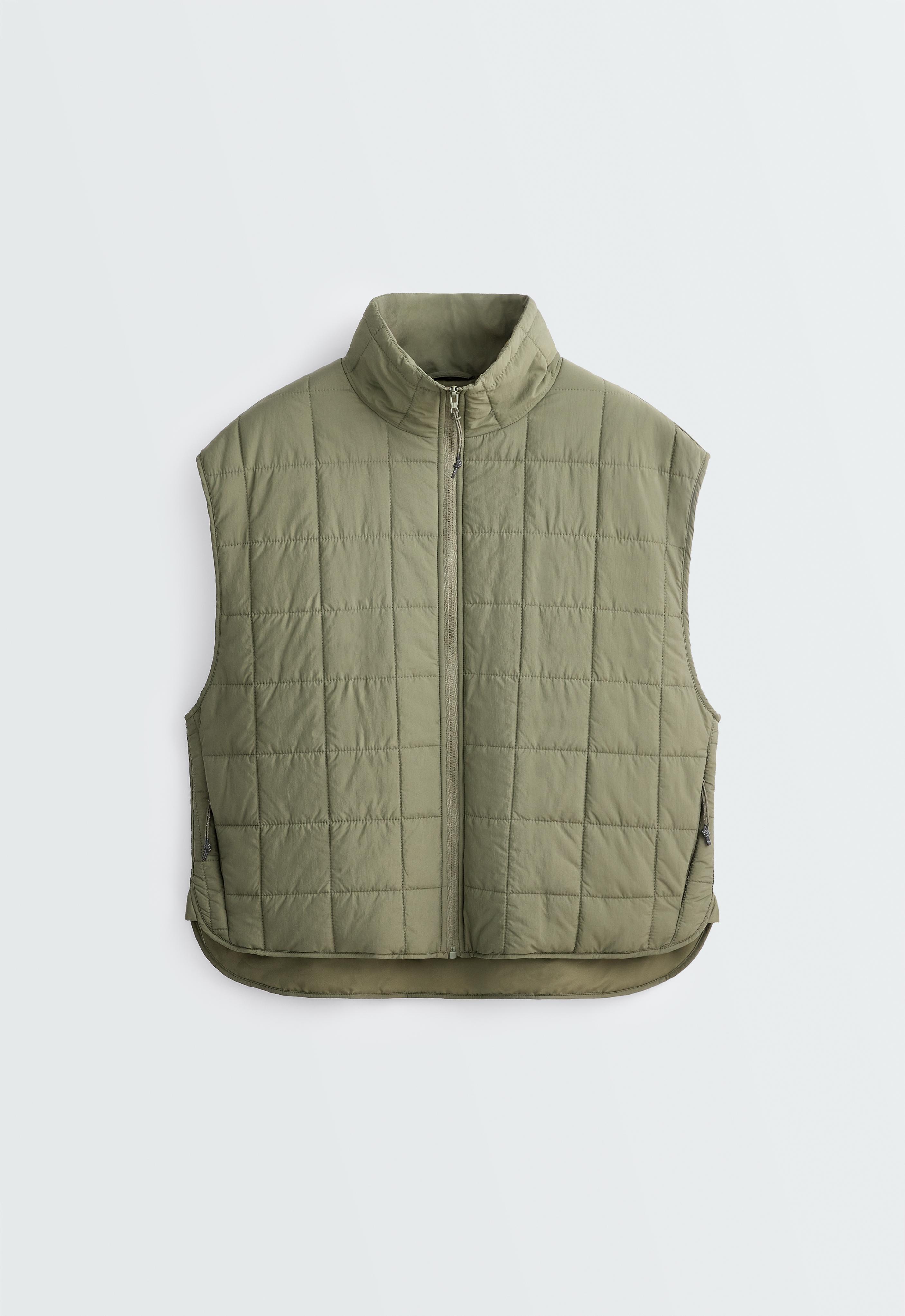 FELLEX® AEROGEL boxy padded gilet — DARK KHAKI
