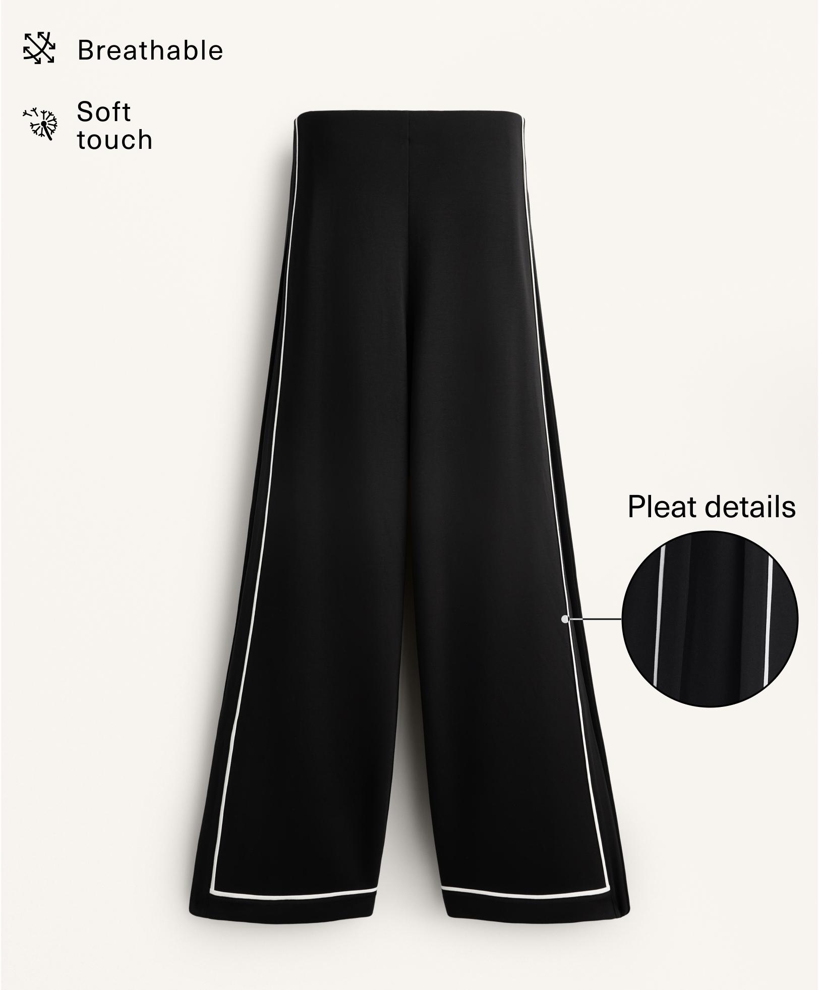Contrast pleated trousers with soft-touch modal