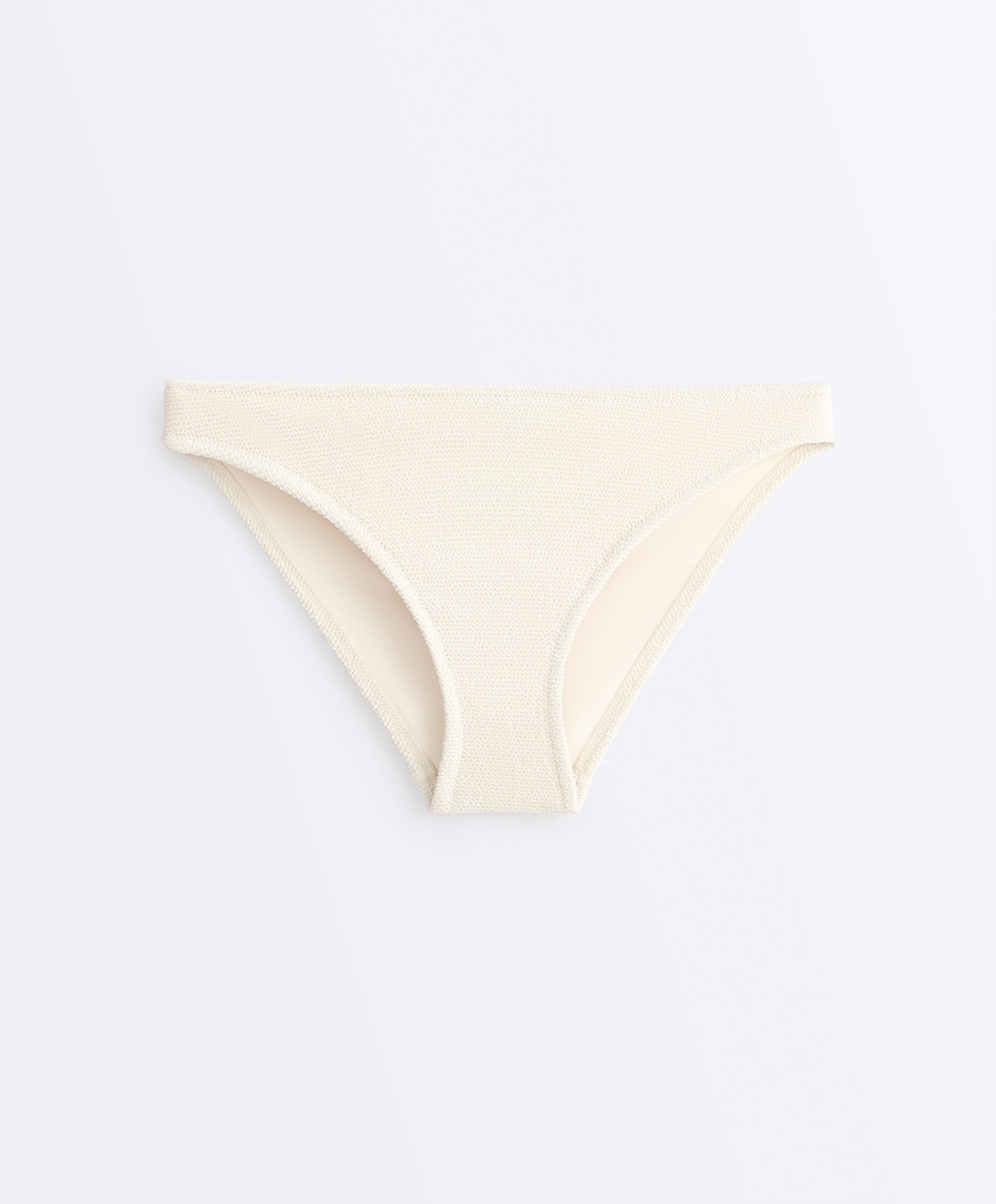 Crinkle classic bikini briefs — ECRU