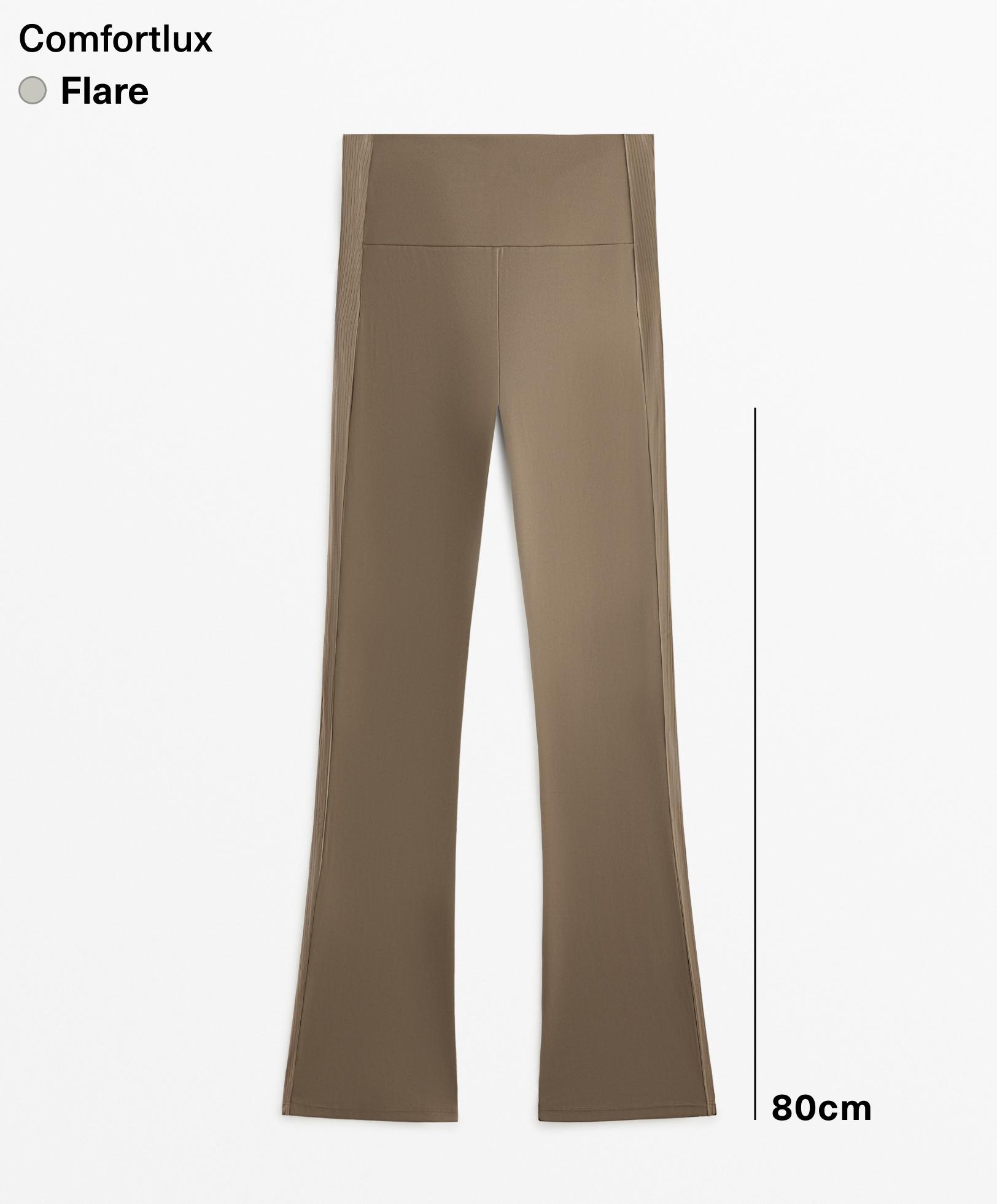 High-rise rib Comfortlux flare trousers