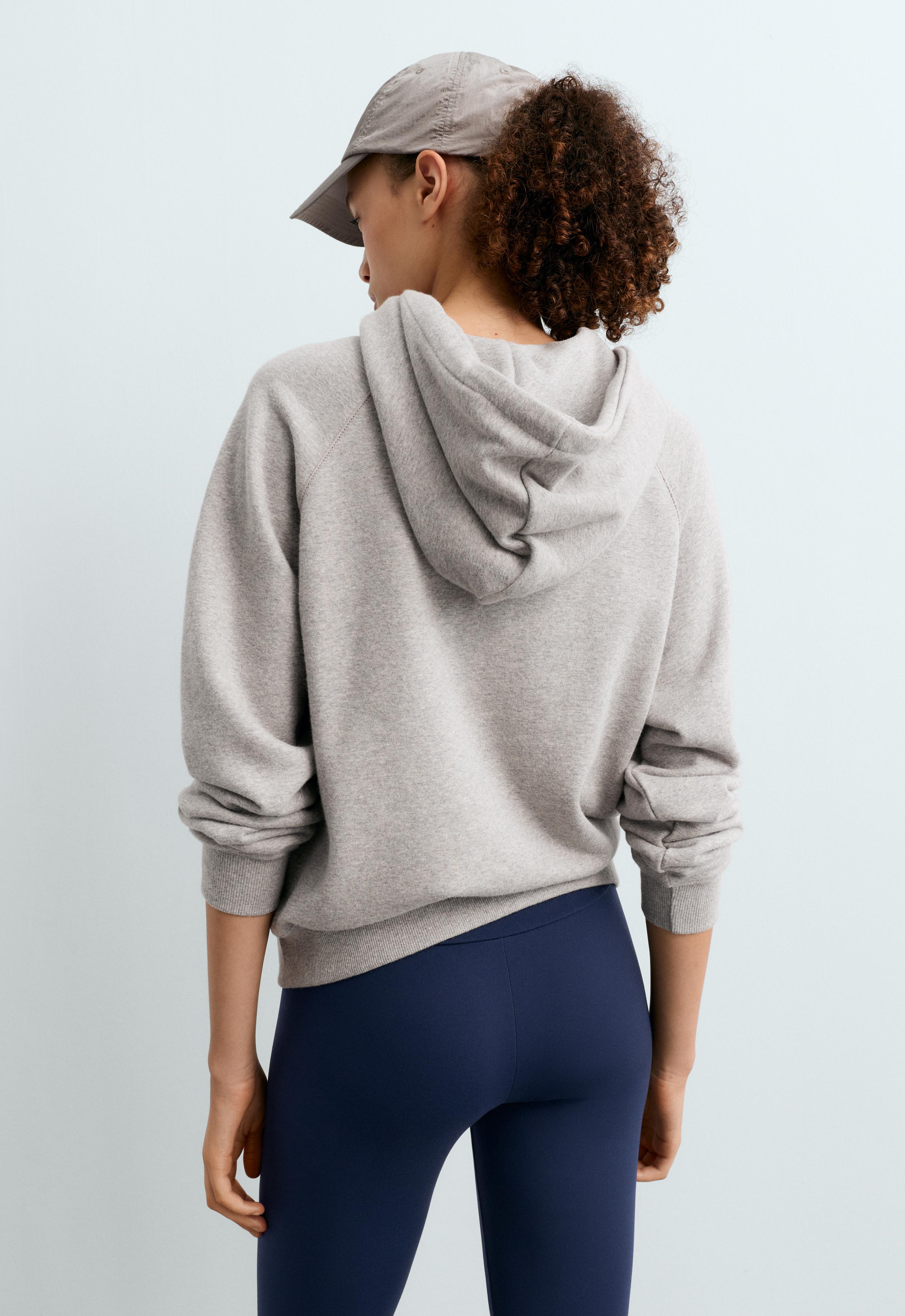 Zip-up fleece hoodie — MID-GREY MELANGE