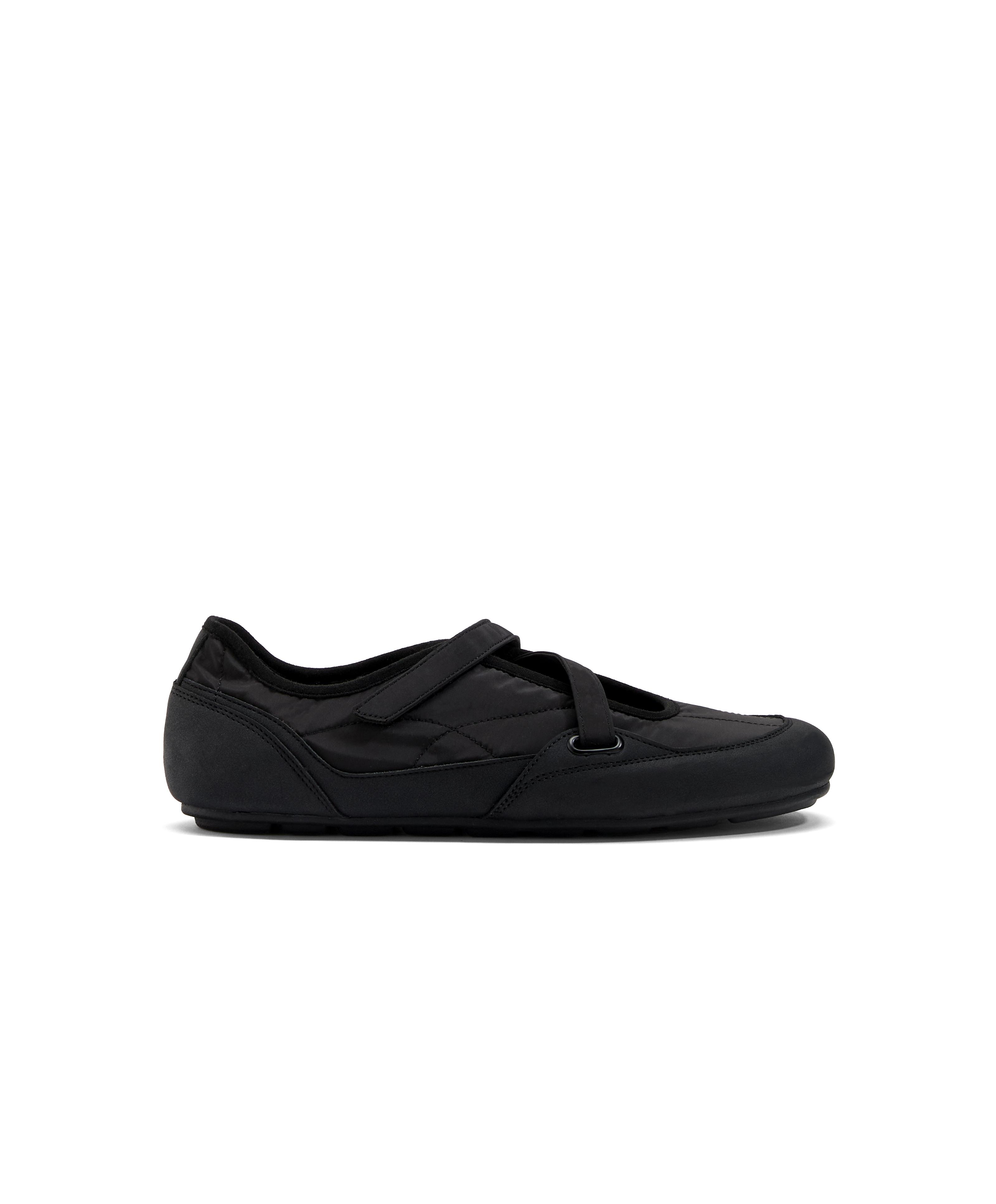 Nylon sport ballet flat — BLACK