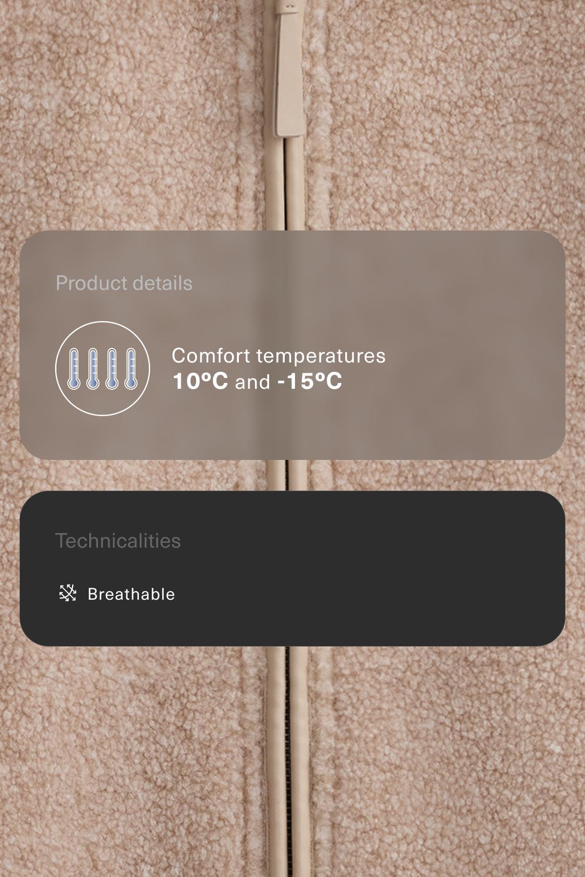Long faux-shearling jacket — SAND MELANGE