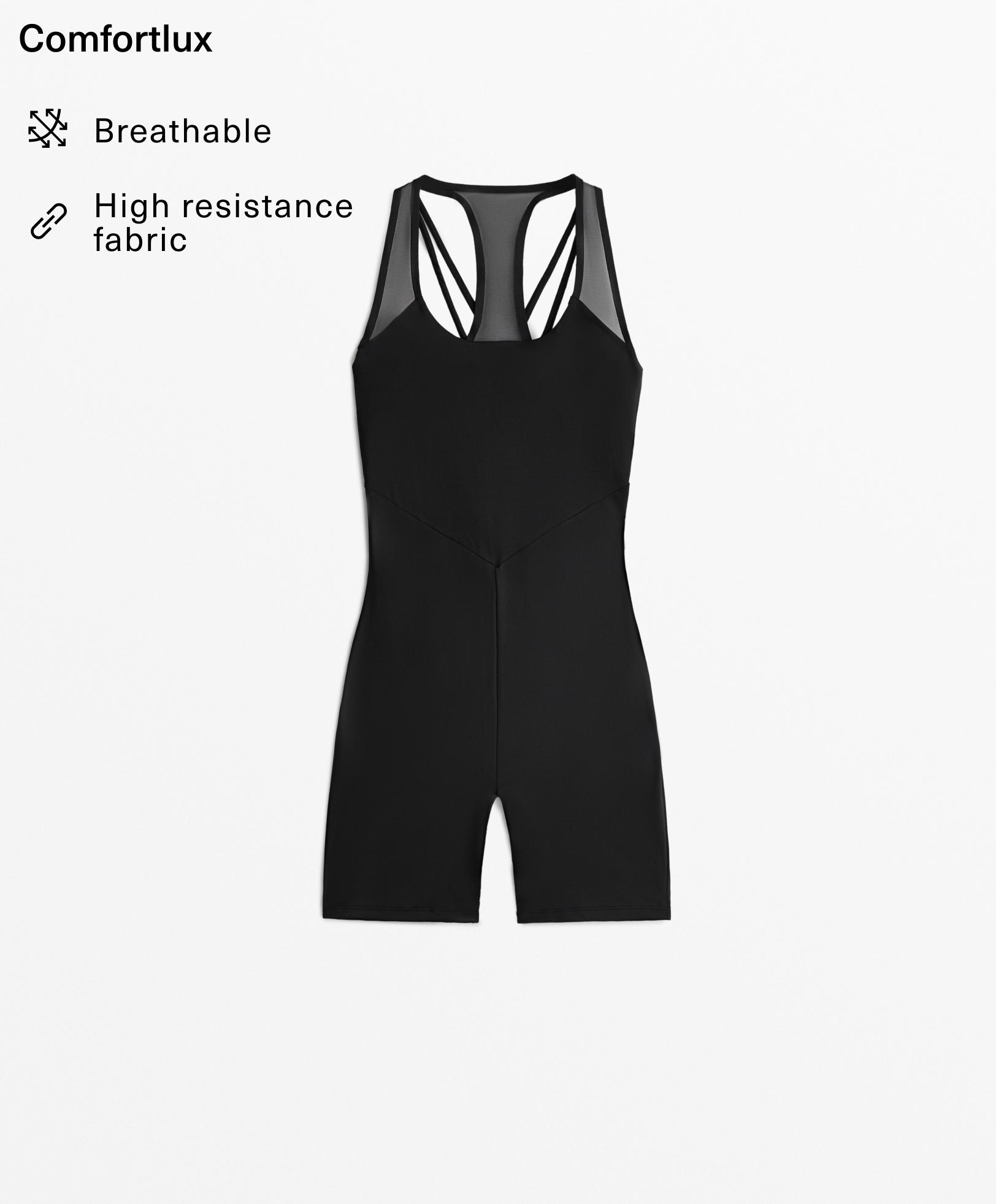 Comfortlux short mesh jumpsuit
