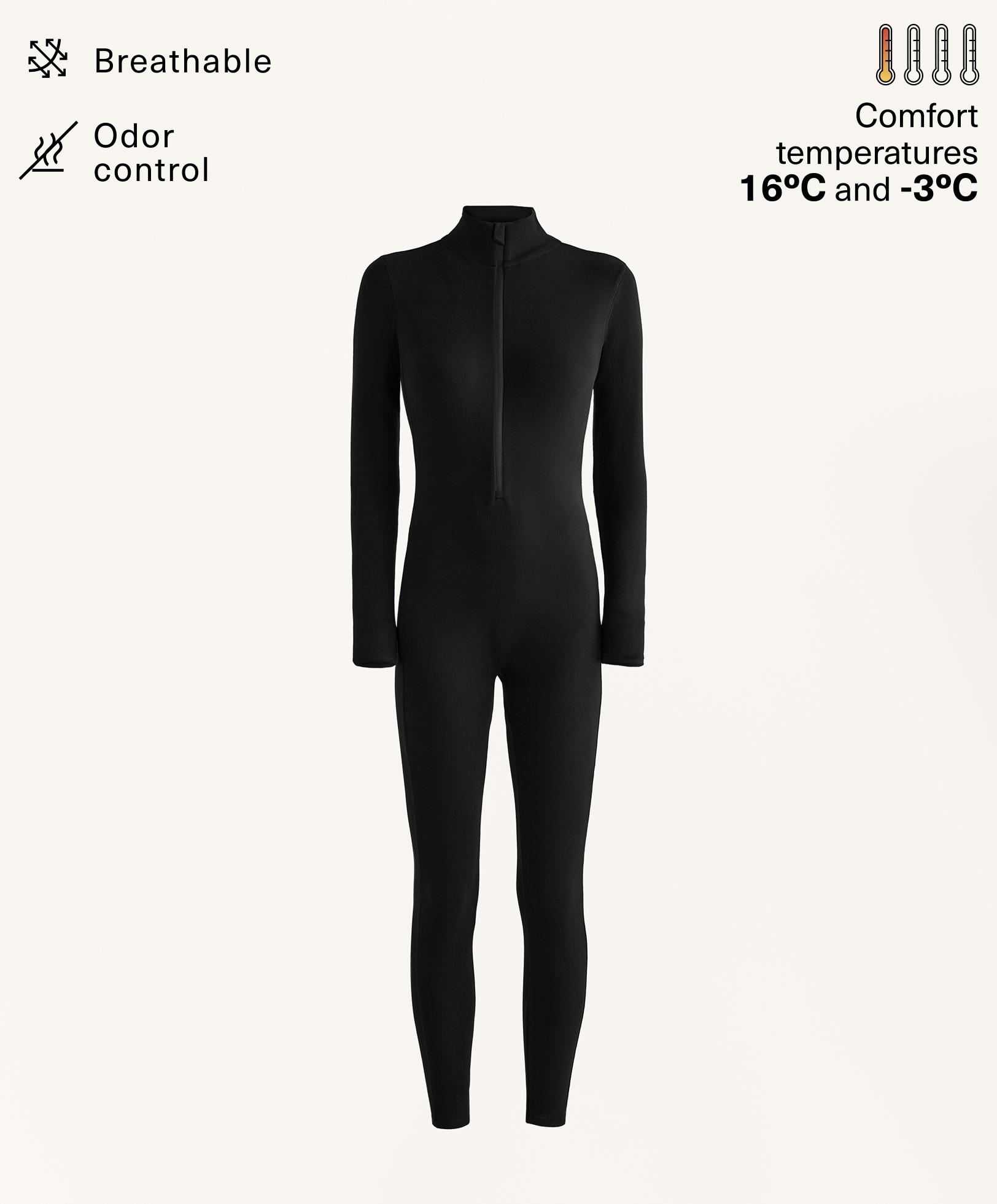 Thermal base layer jumpsuit — BLACK