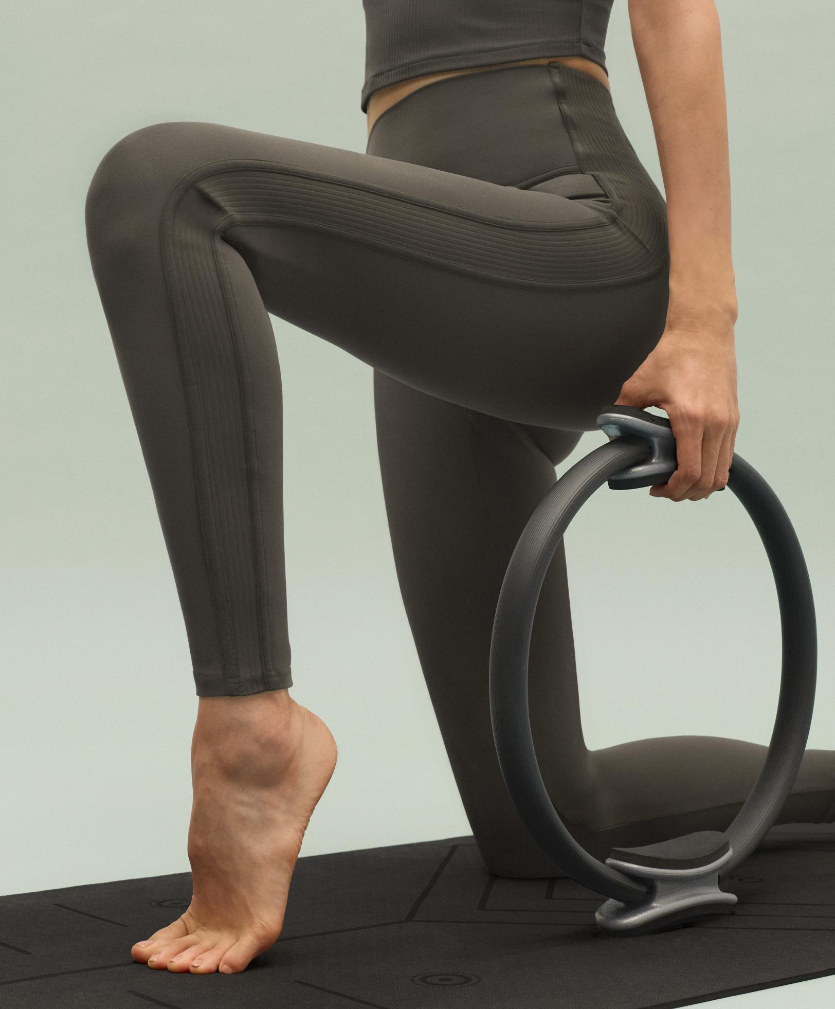 Comfortlux high rise rib ankle-length leggings — GREEN