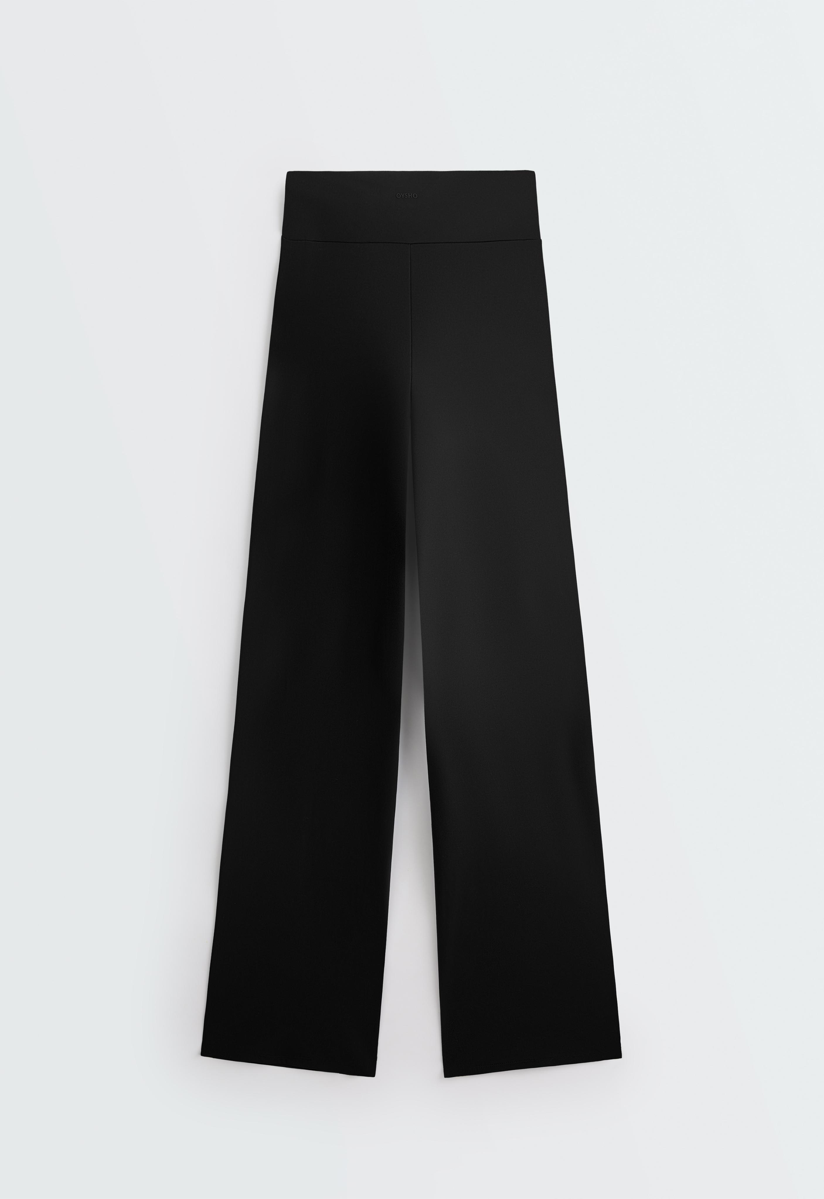 High-rise Comfortlux straight-leg trousers — BLACK