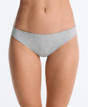 5 rib cotton blend Brazilian briefs — GREY MELANGE 2