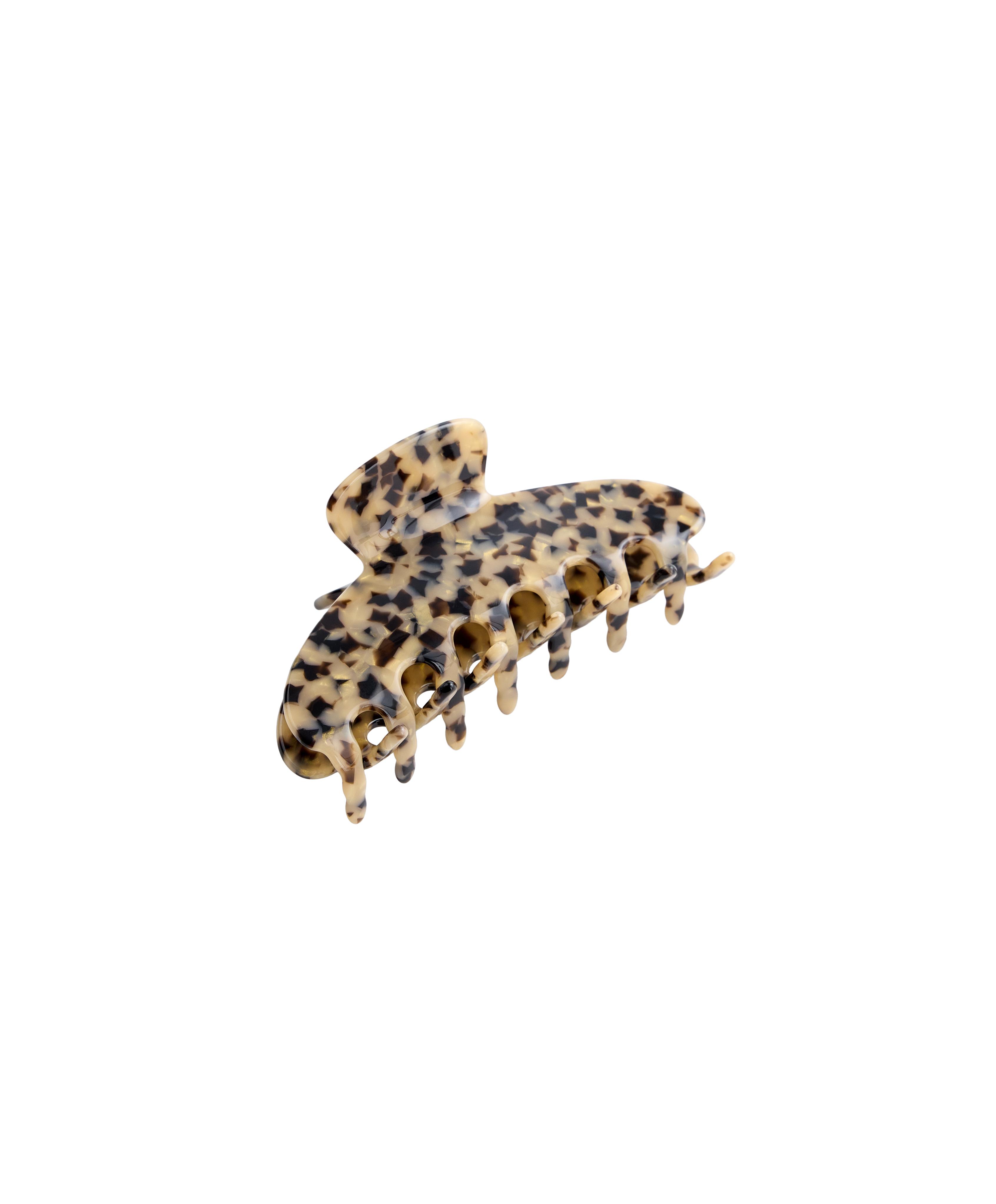 Large printed hair claw — CHESTNUT