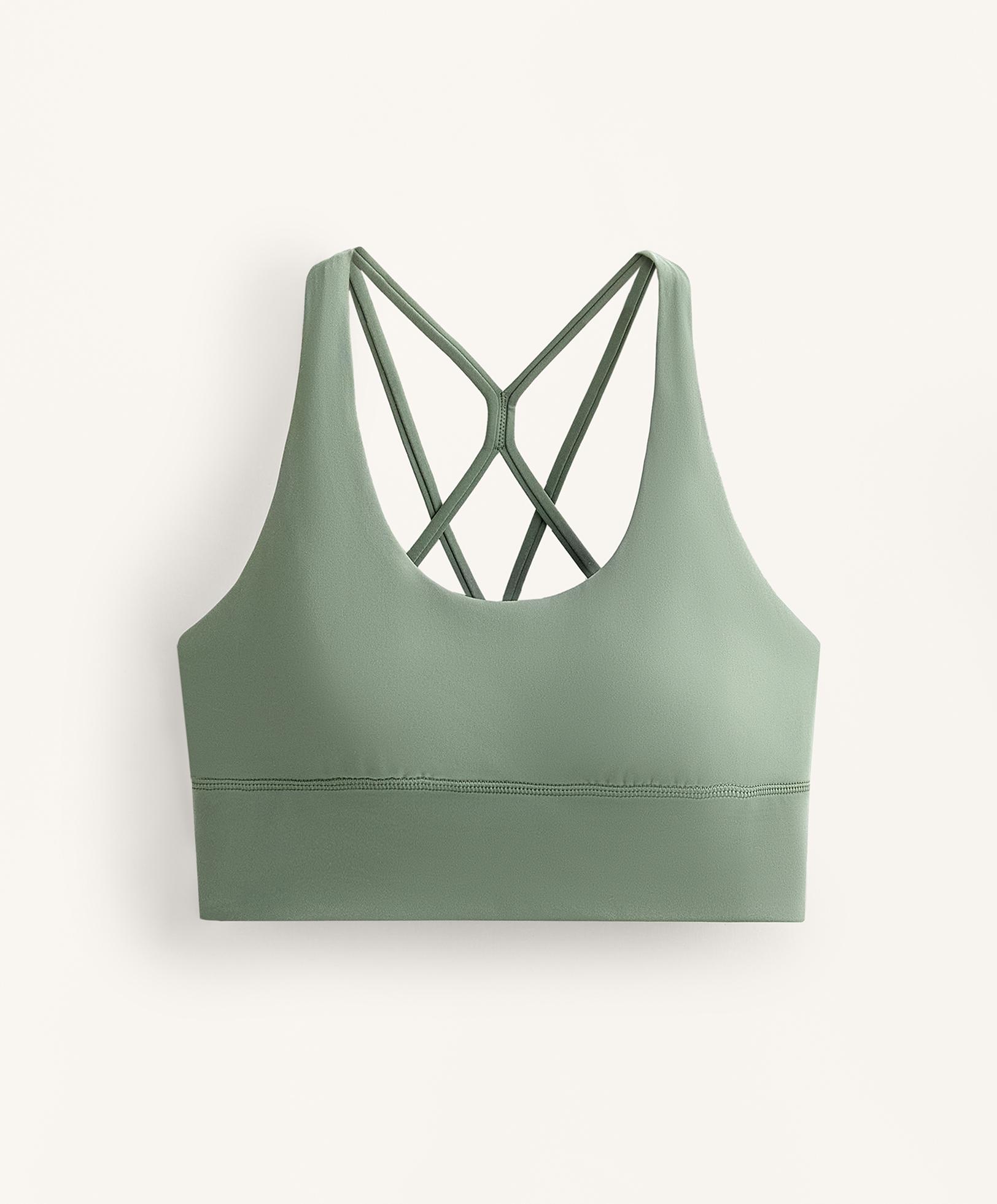 Medium-support Comfortlux sports bra with cups — WASHED GREEN