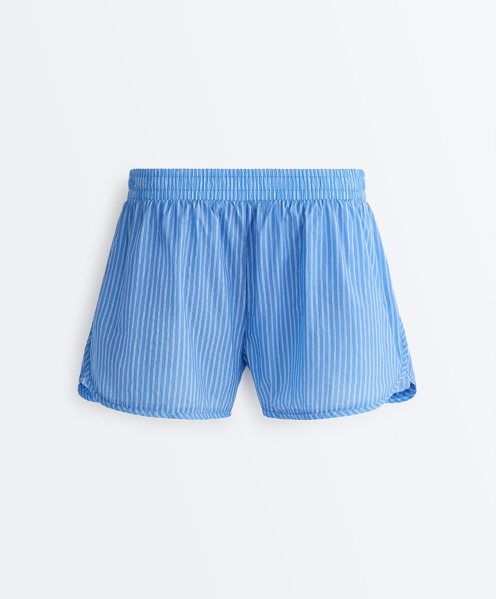 Striped technical shorts — PALE LAVENDER BLUE