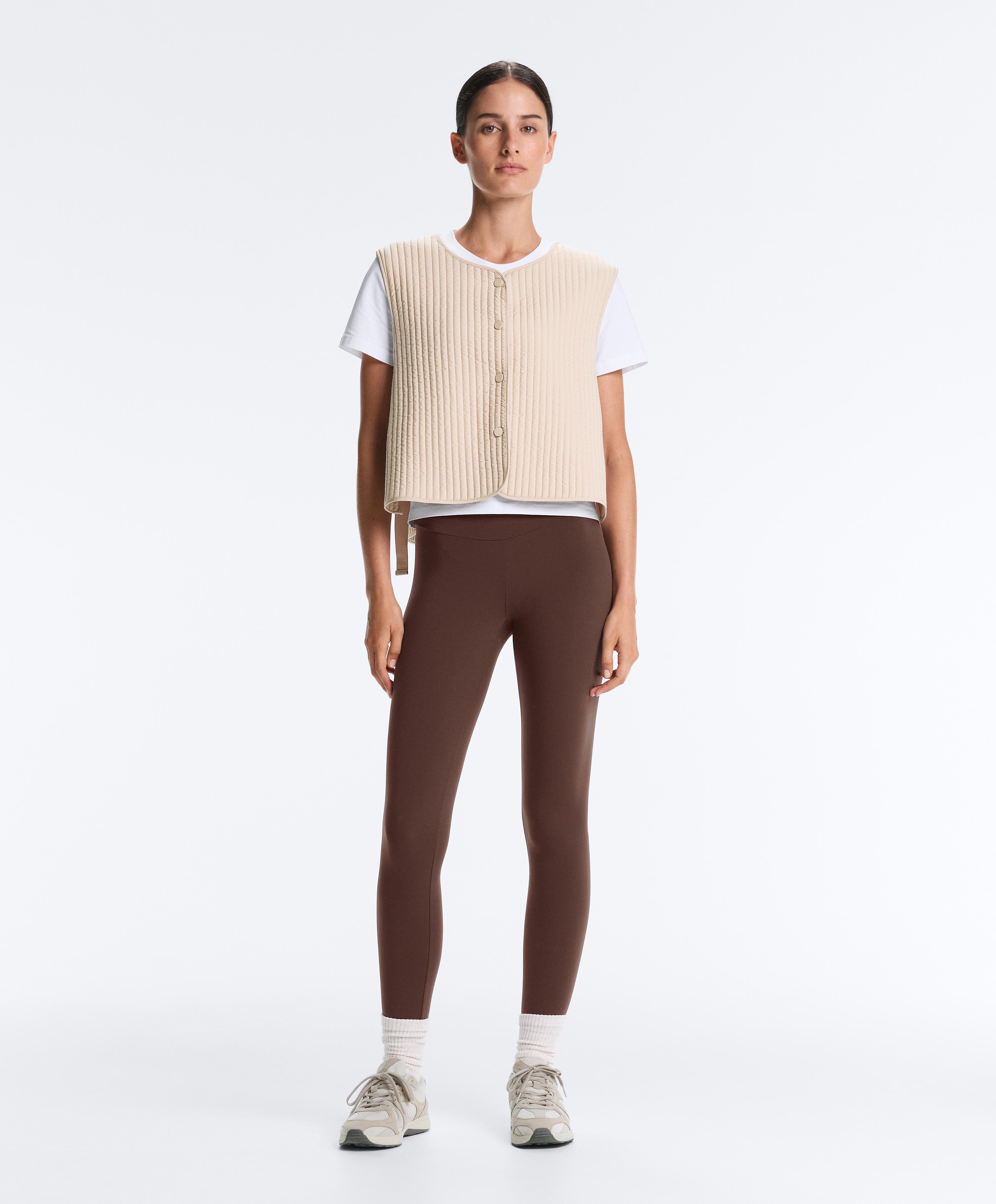 Thin padded nylon gilet — PALE BEIGE