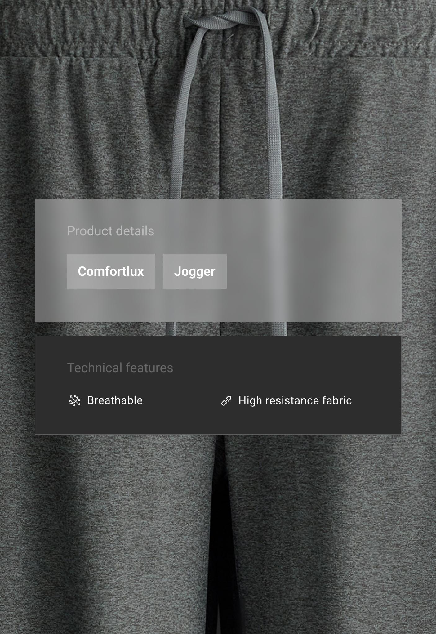 Comfortlux slim fit heathered jogger trousers — DARK GREY MELANGE