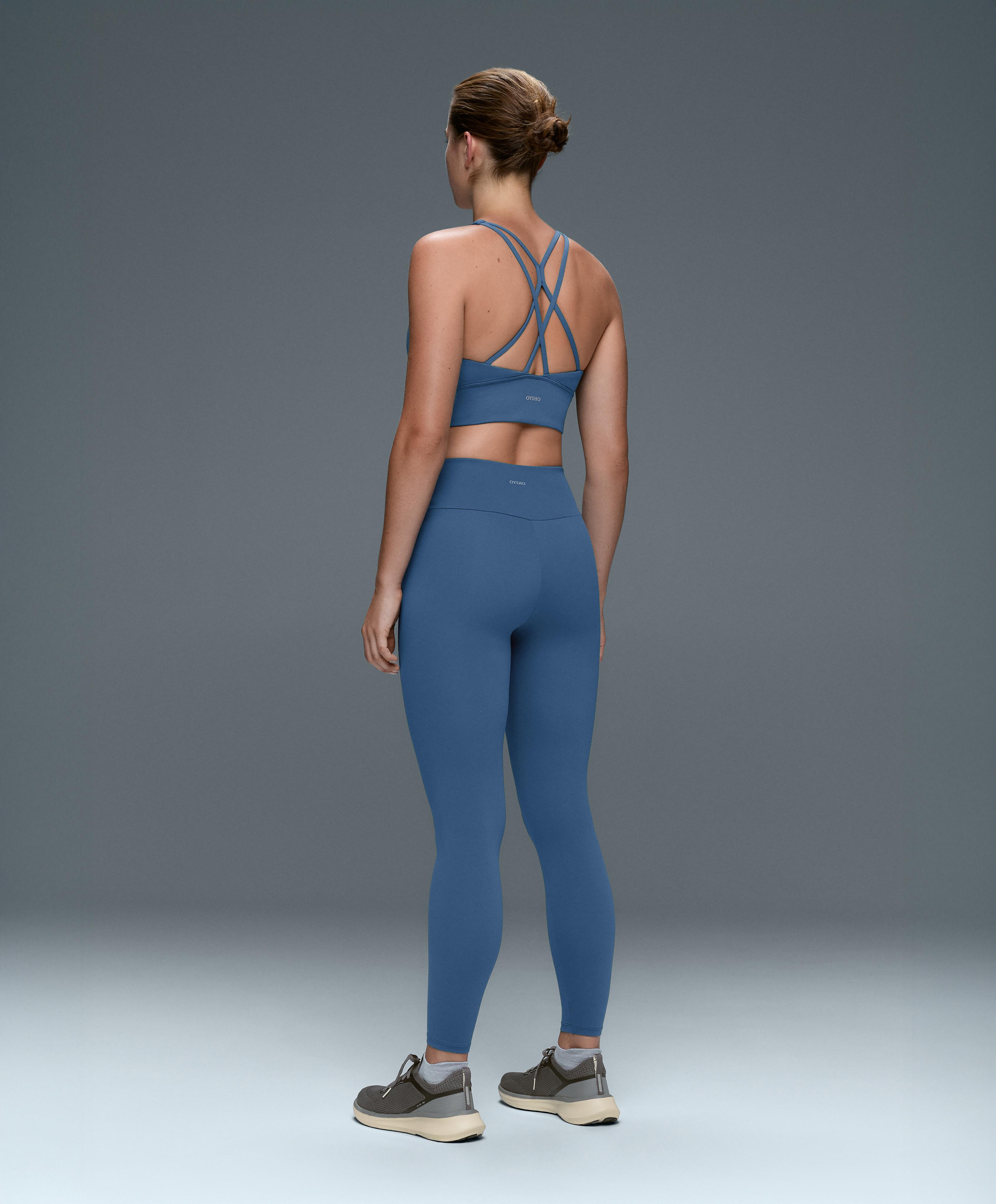 Medium-support Comfortlux sports bra with cups — MID GREY-BLUE