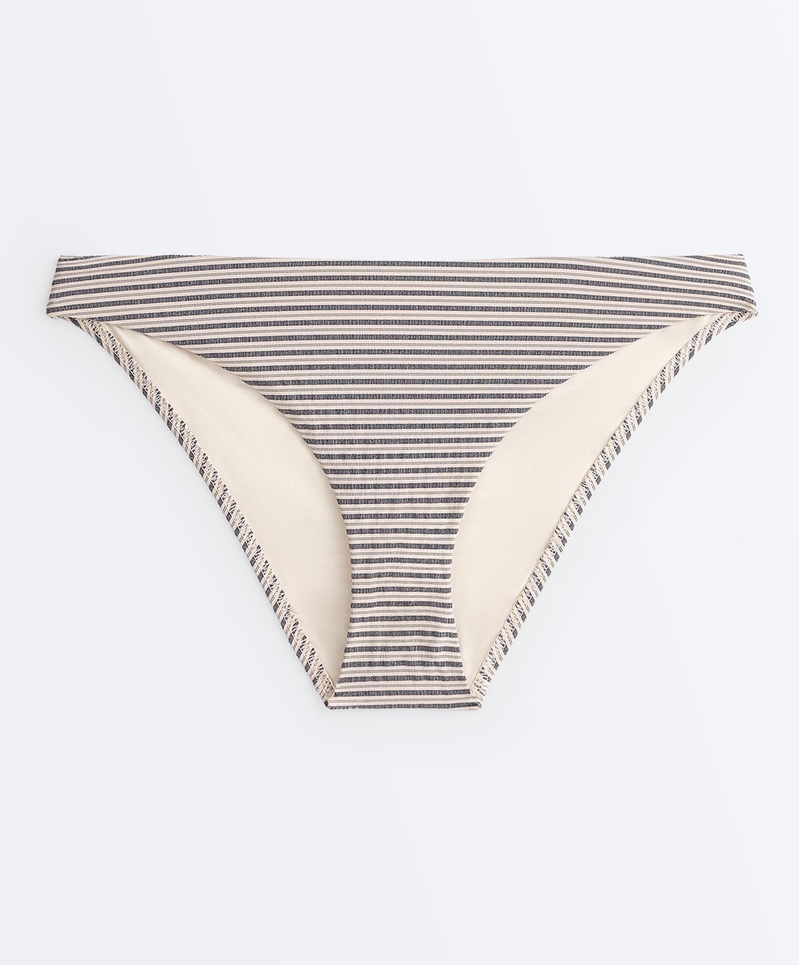 Striped classic bikini briefs — SAND