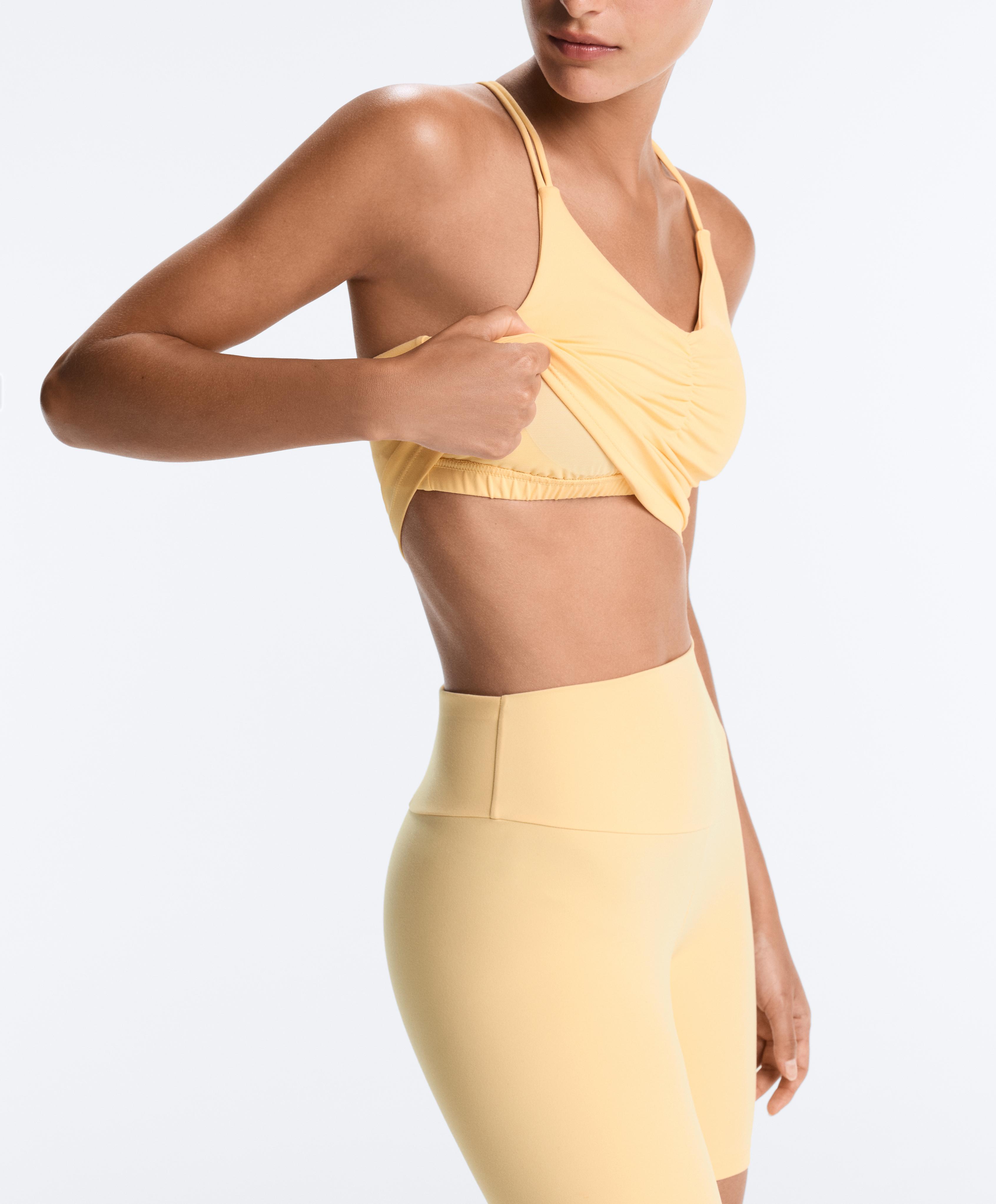 Comfortlux crossover strap tank top — PALE YELLOW