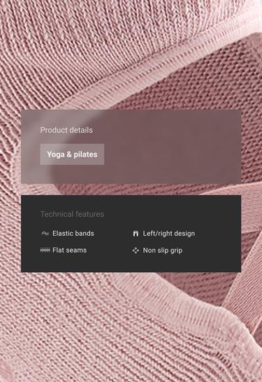 2 pairs of cotton blend yoga and Pilates sneaker socks with crossover straps — PALE PINK 3