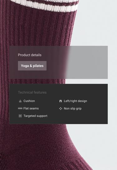 2 pairs of classic cushioned cotton blend yoga and Pilates socks — MAUVE 2