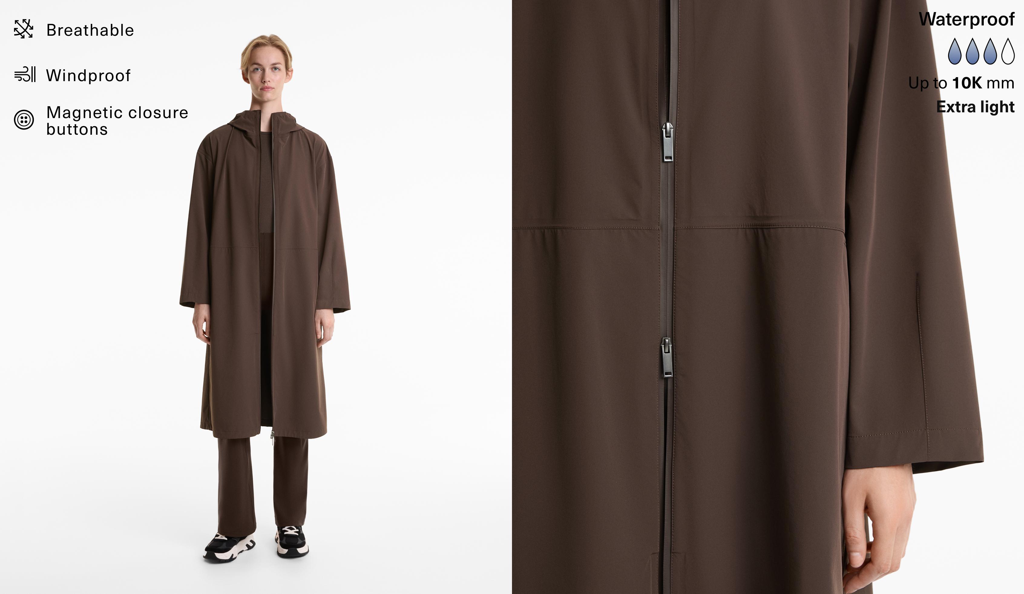 10K waterproof extra-lightweight long jacket