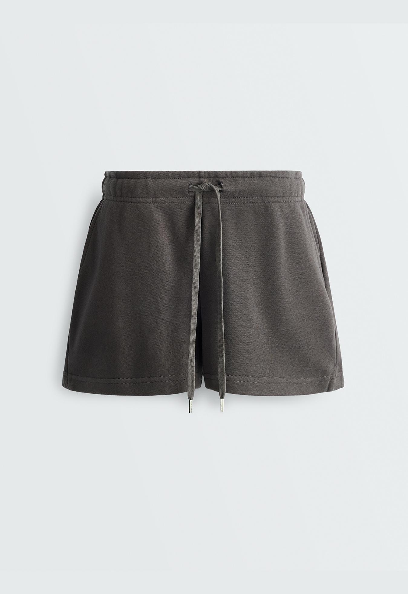 Cotton blend fleece shorts — ANTHRACITE