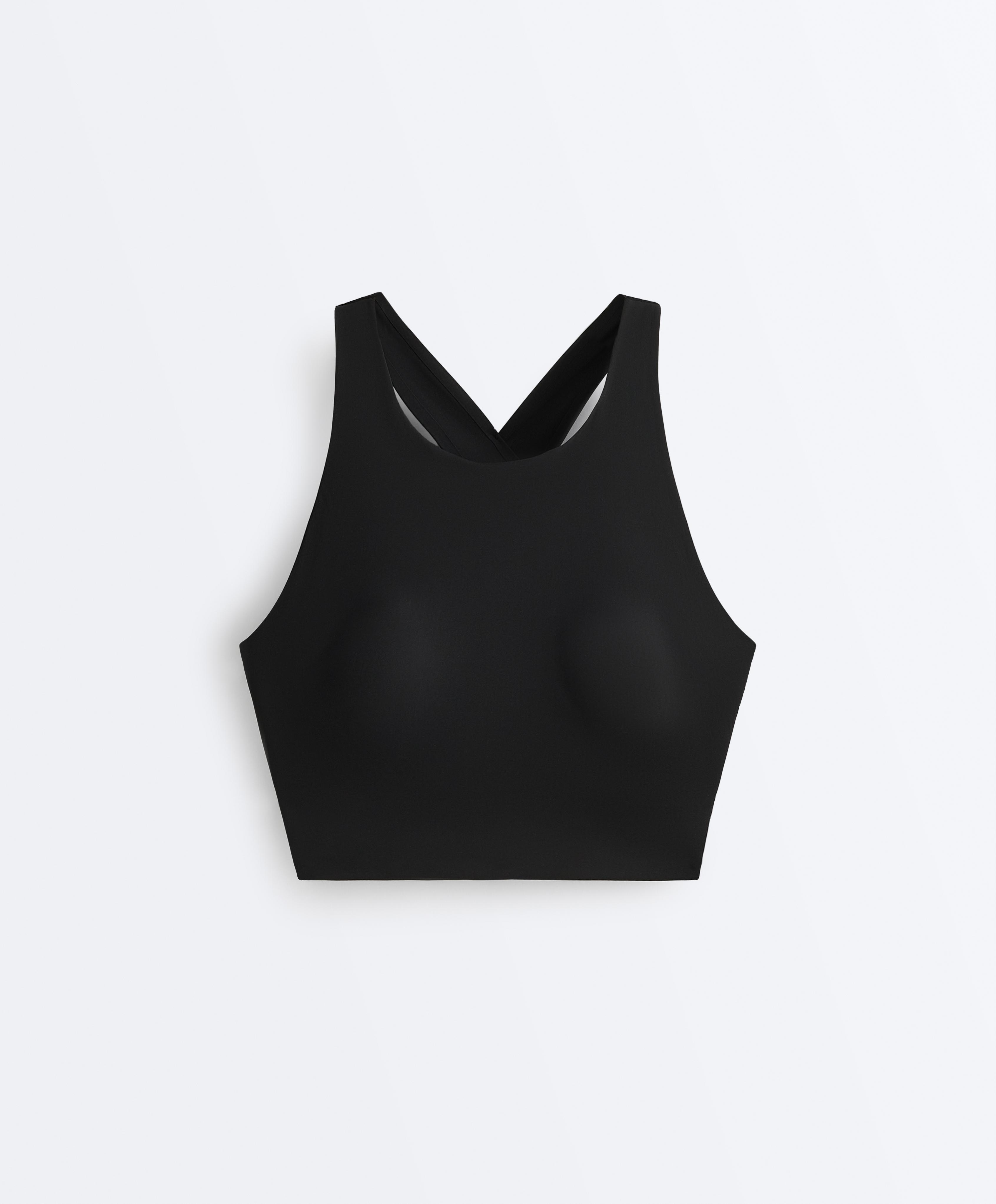 Light Touch crossover back tank top — BLACK