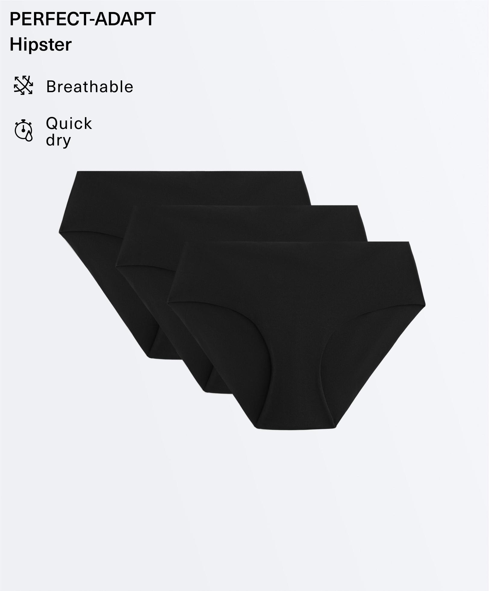 3 invisible polyamide blend classic briefs — BLACK