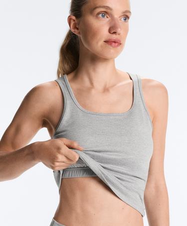 Evermove tank top with square neckline, neck — MID-GREY MELANGE 6