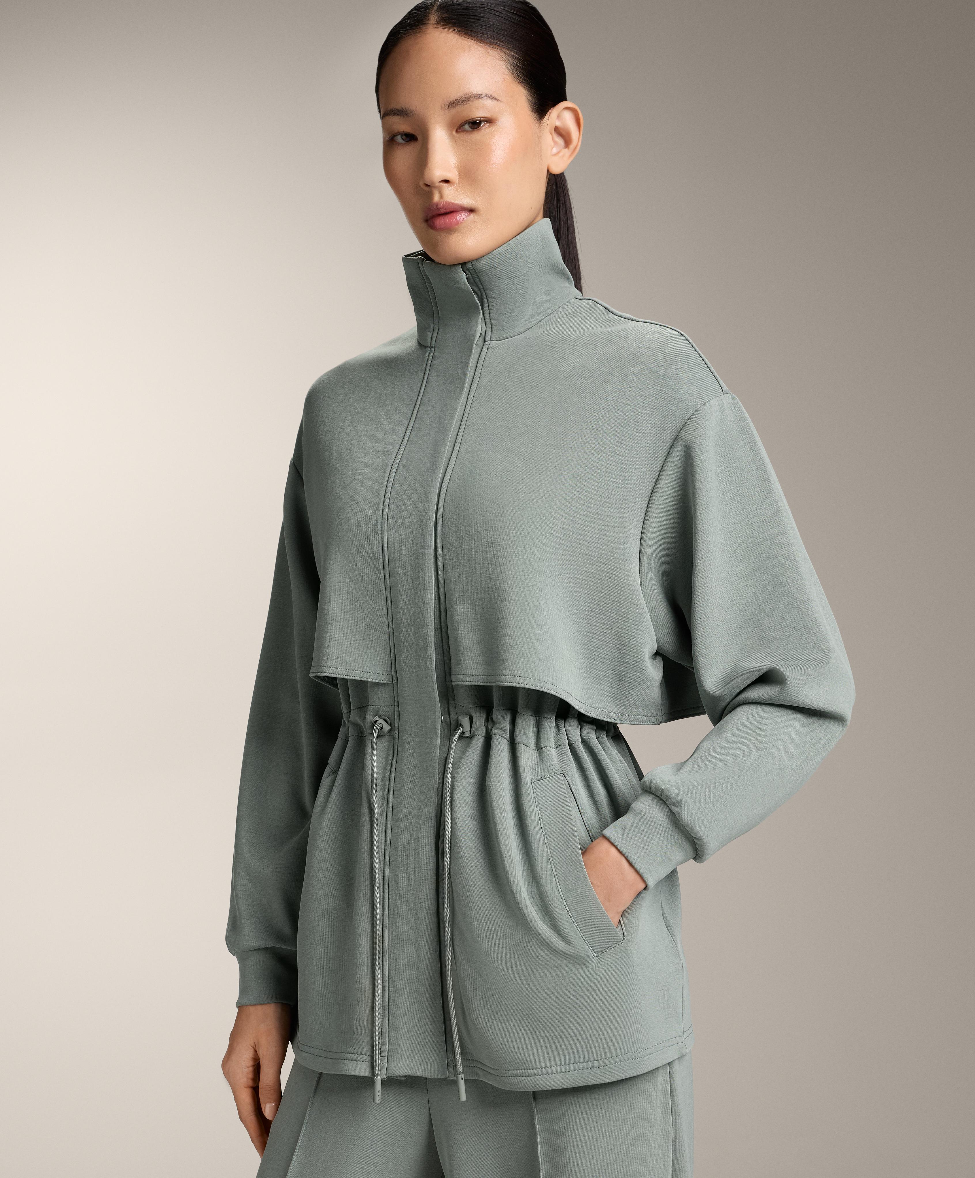 Long soft-touch jacket with modal and pockets Long soft-touch jacket with modal and pockets