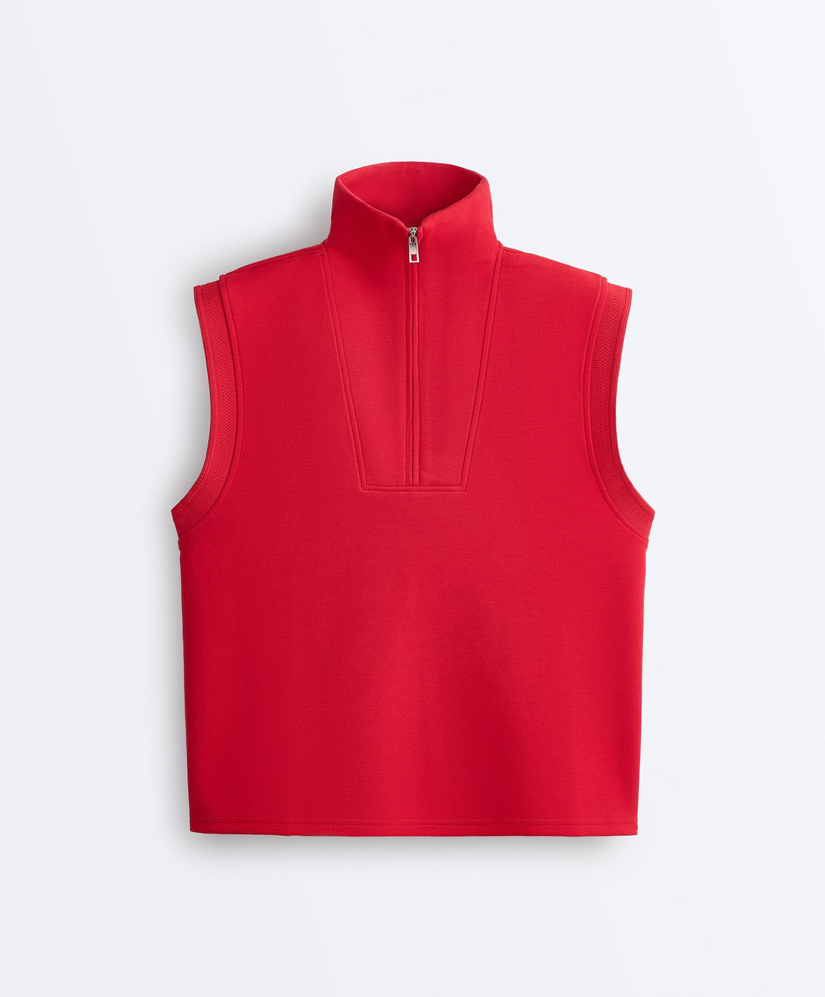 Cotton piqué sleeveless vest | OYSHO United States